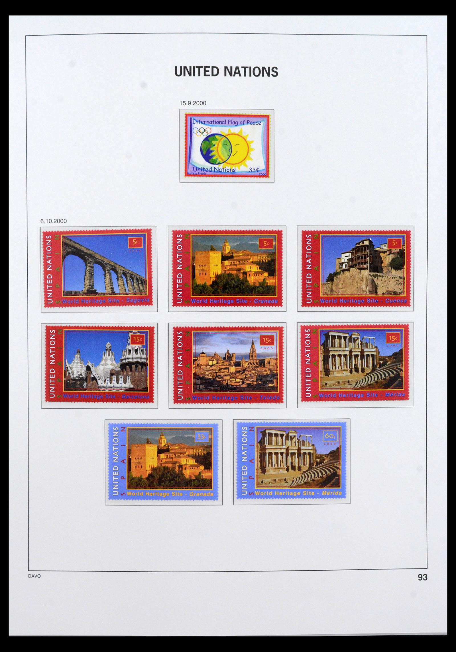 40454 0013 - Postzegel verzameling 40454 Verenigde Naties t/m 2010.