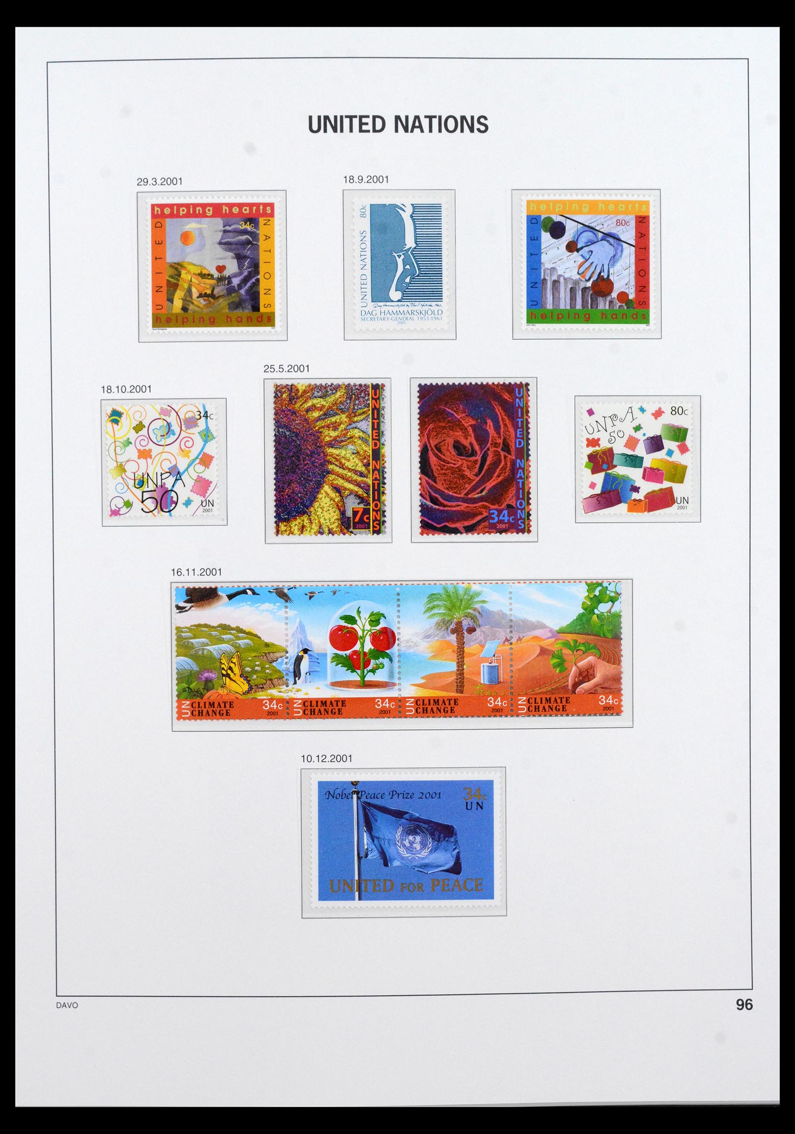 40454 0016 - Postzegel verzameling 40454 Verenigde Naties t/m 2010.
