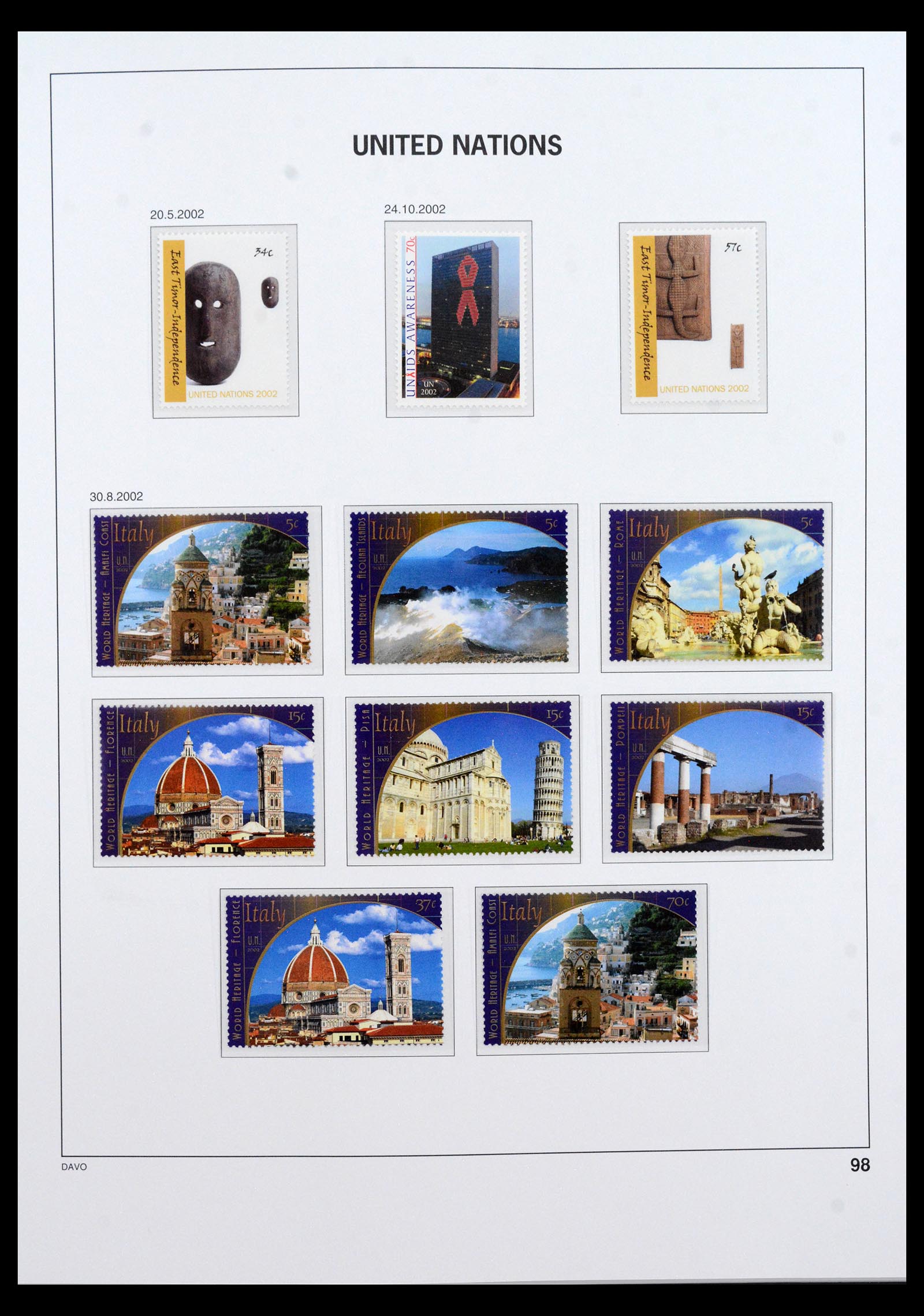 40454 0018 - Postzegel verzameling 40454 Verenigde Naties t/m 2010.