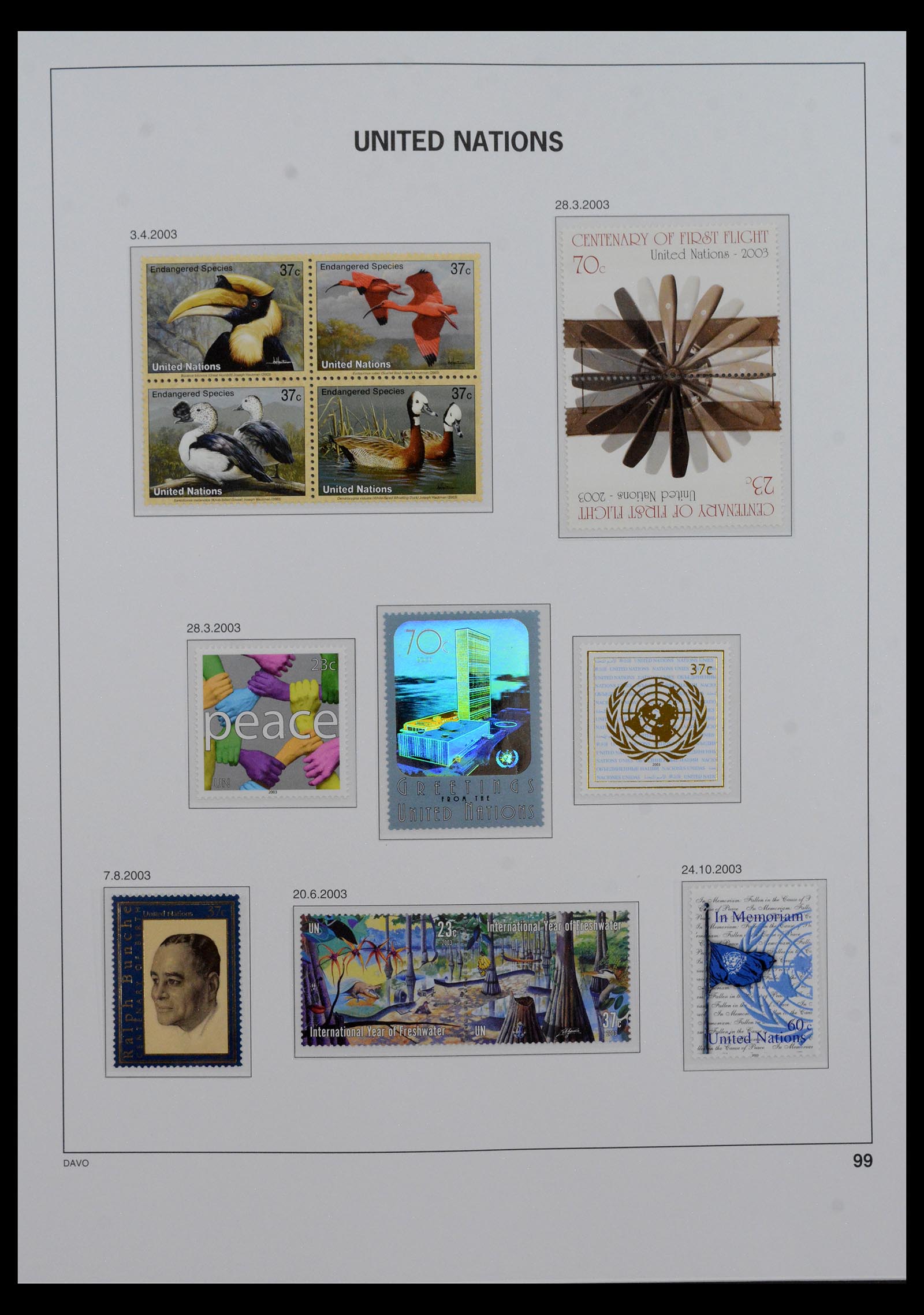 40454 0019 - Postzegel verzameling 40454 Verenigde Naties t/m 2010.