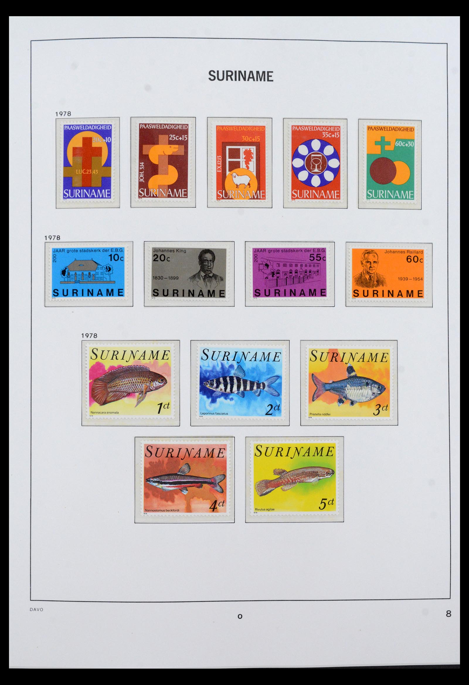 40458 0008 - Postzegel verzameling 40458 Suriname 1975-2004.