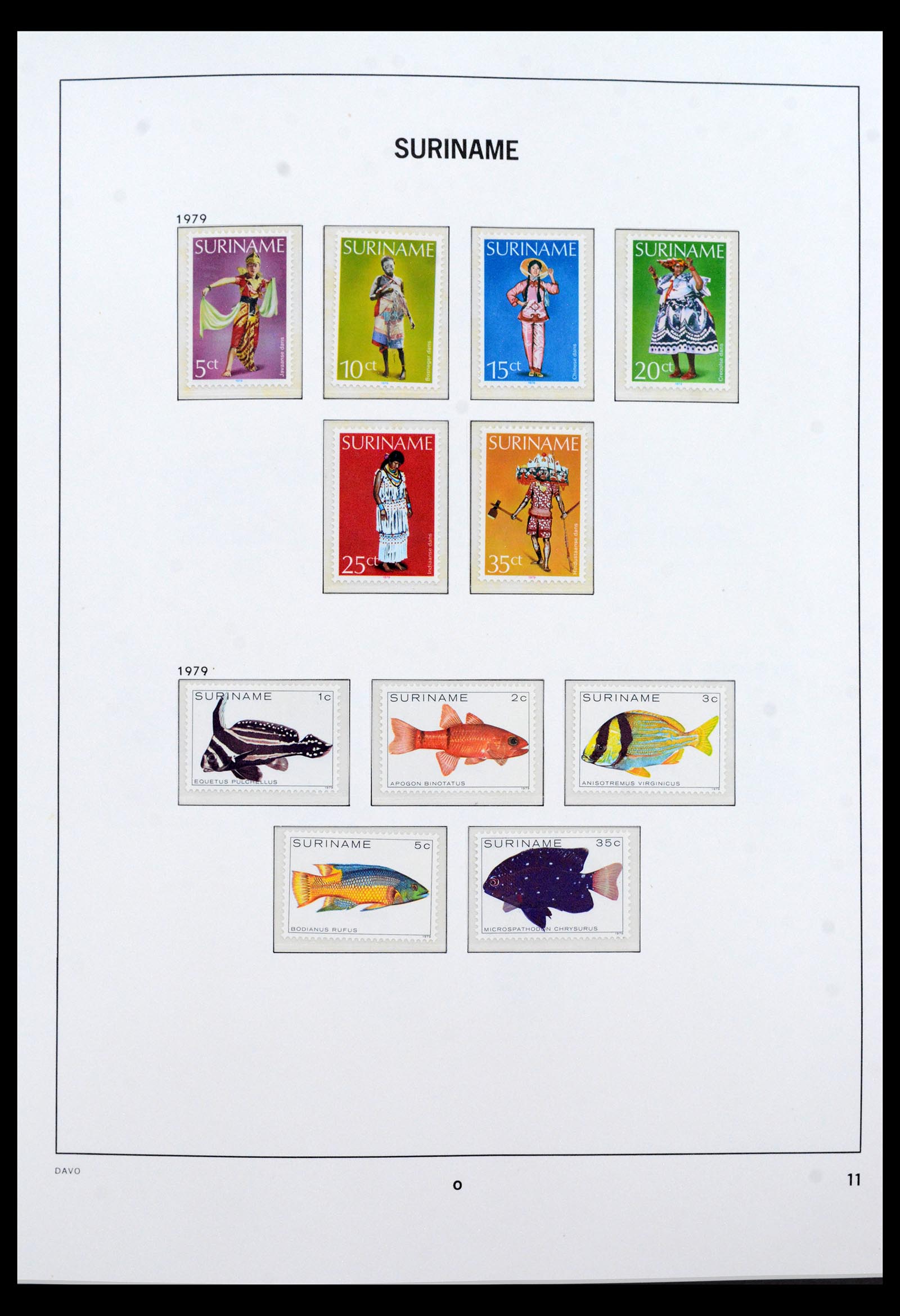 40458 0011 - Postzegel verzameling 40458 Suriname 1975-2004.