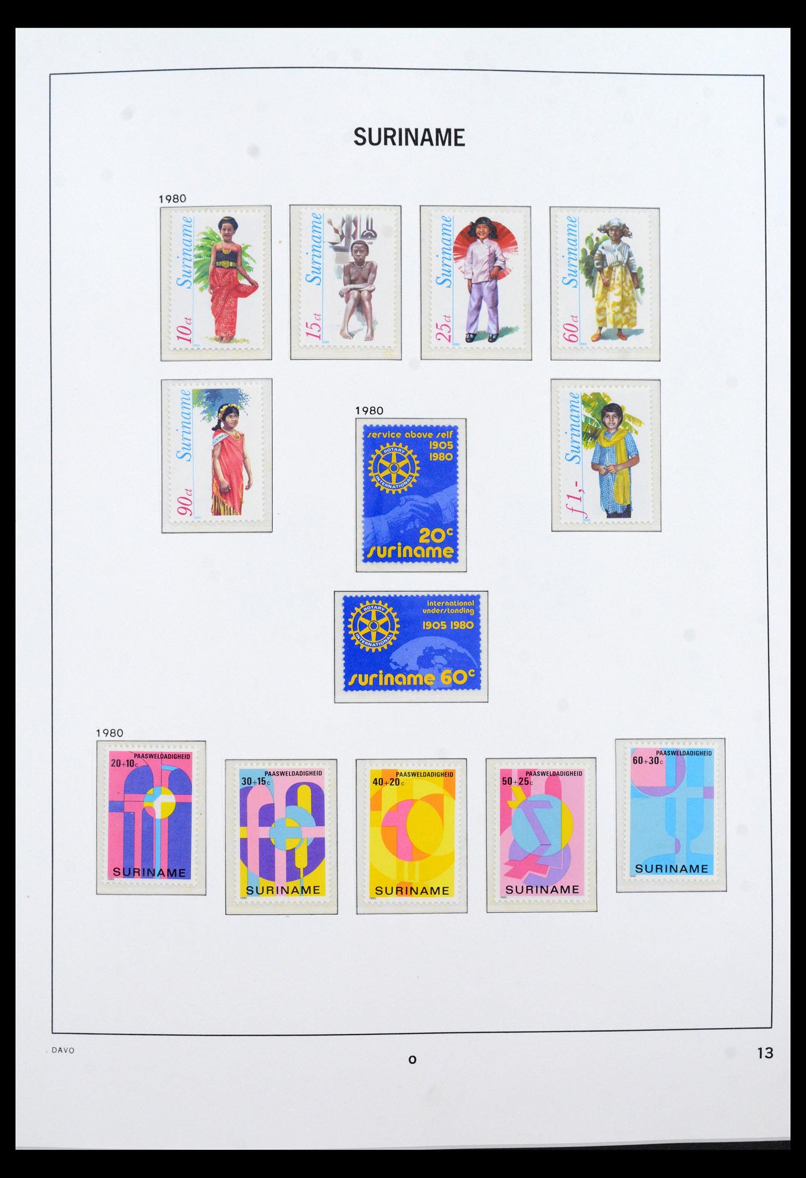 40458 0014 - Postzegel verzameling 40458 Suriname 1975-2004.