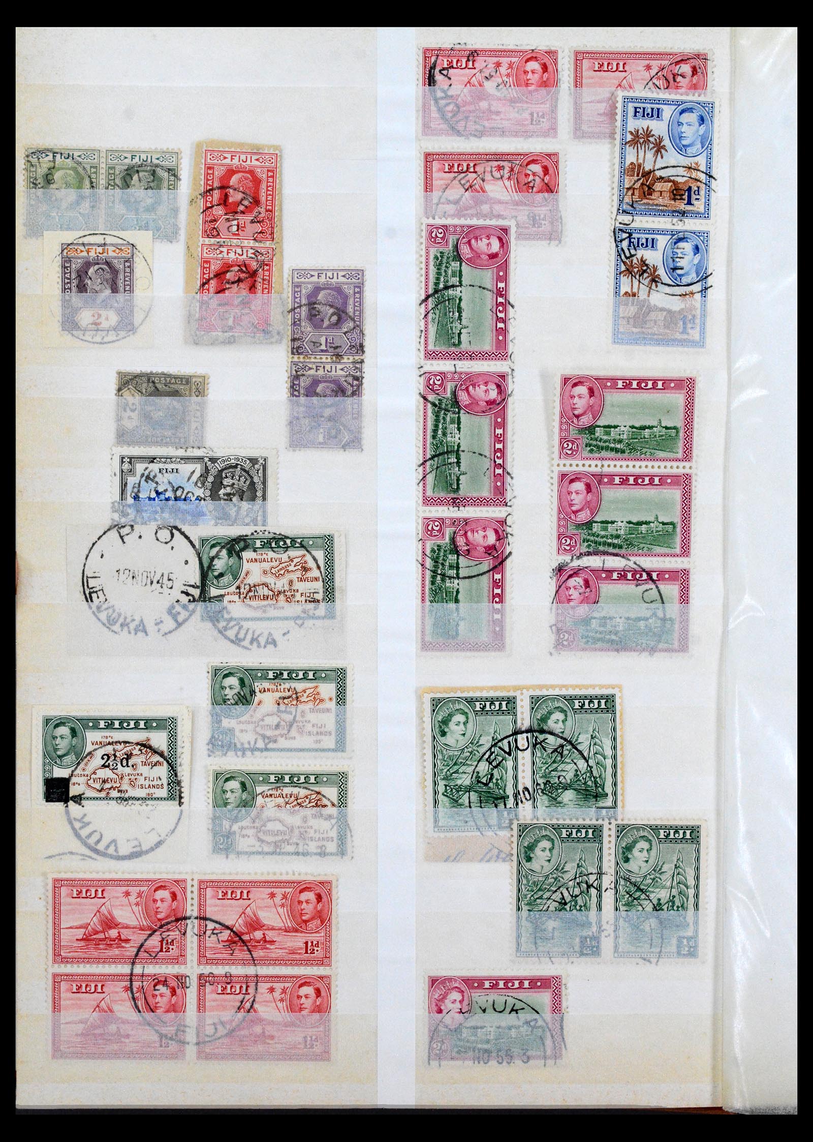 40461 0001 - Postzegel verzameling 40461 Fiji stempels 1930-1965.