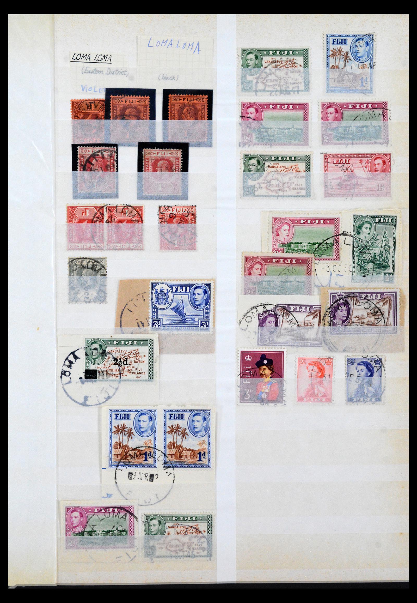 40461 0005 - Postzegel verzameling 40461 Fiji stempels 1930-1965.
