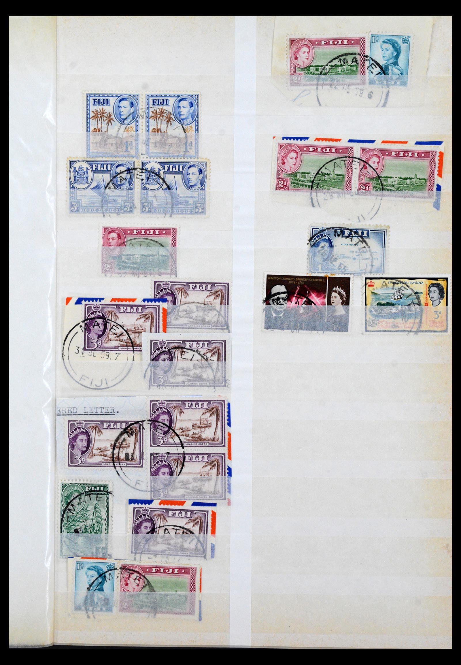 40461 0009 - Postzegel verzameling 40461 Fiji stempels 1930-1965.