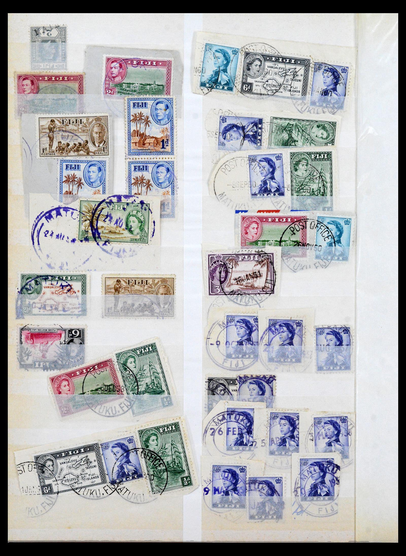 40461 0010 - Postzegel verzameling 40461 Fiji stempels 1930-1965.