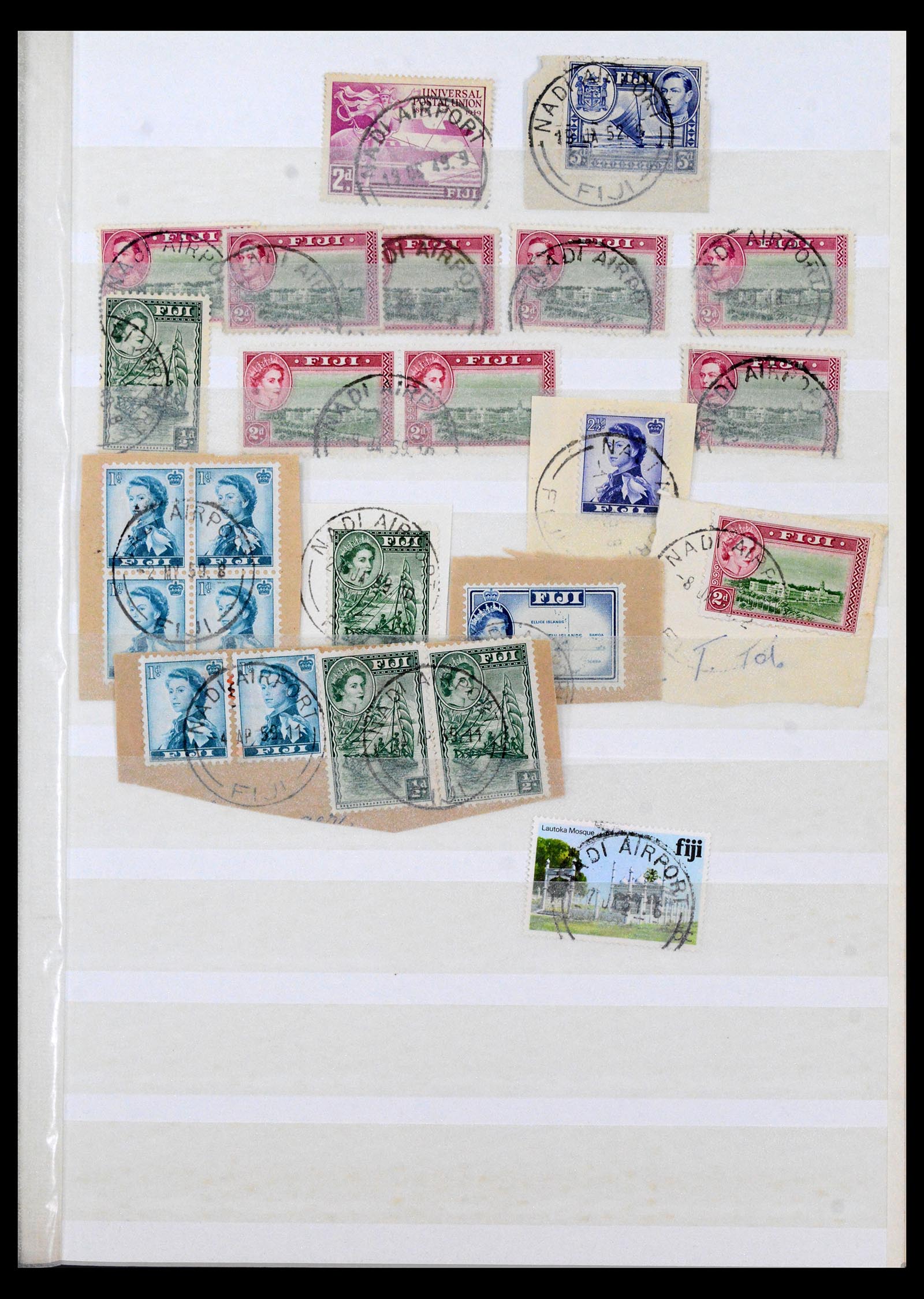 40461 0013 - Postzegel verzameling 40461 Fiji stempels 1930-1965.