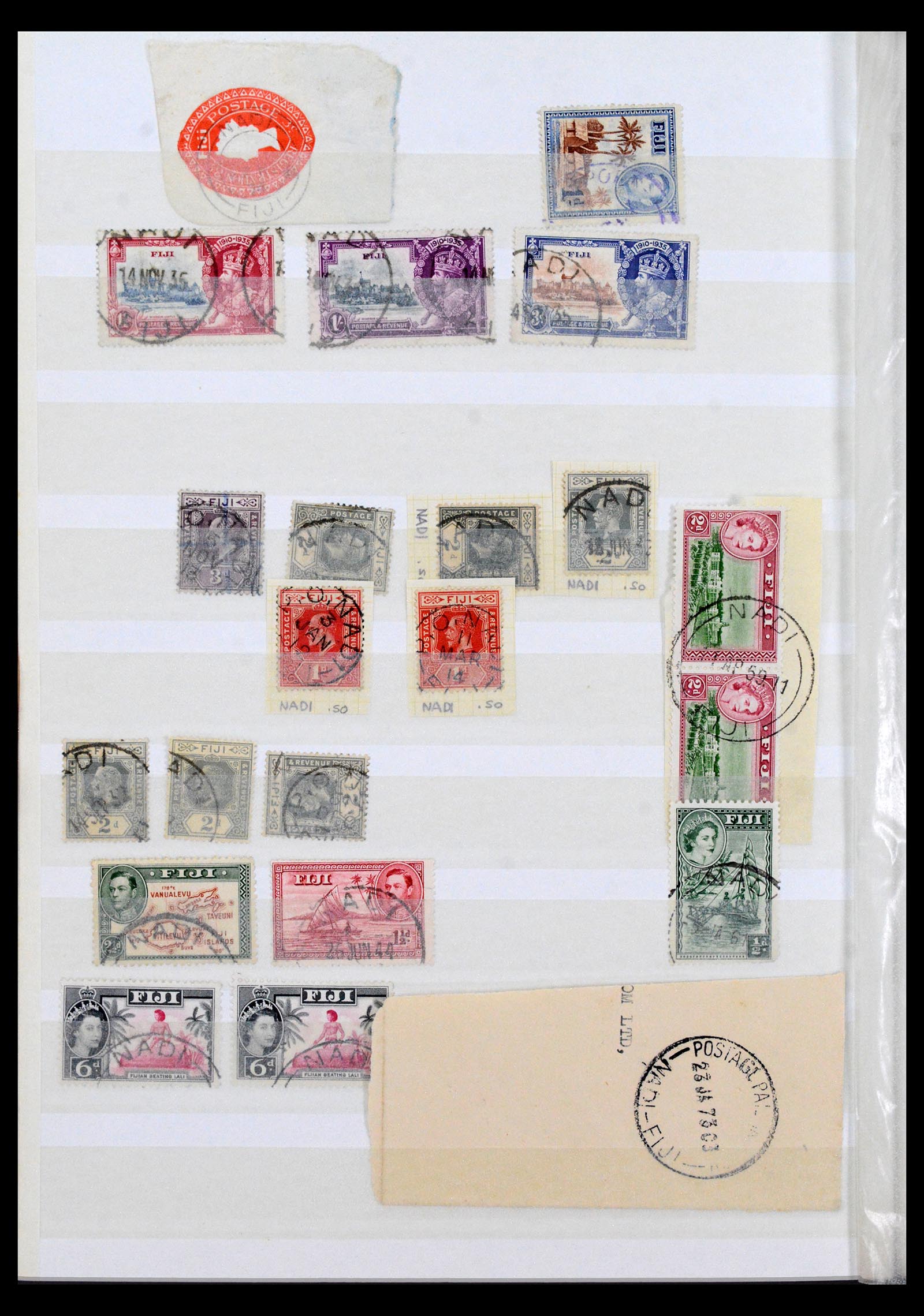 40461 0014 - Postzegel verzameling 40461 Fiji stempels 1930-1965.