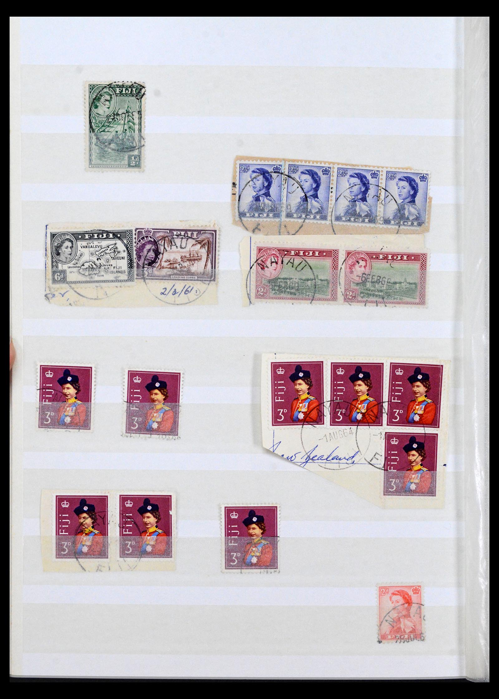 40461 0017 - Postzegel verzameling 40461 Fiji stempels 1930-1965.