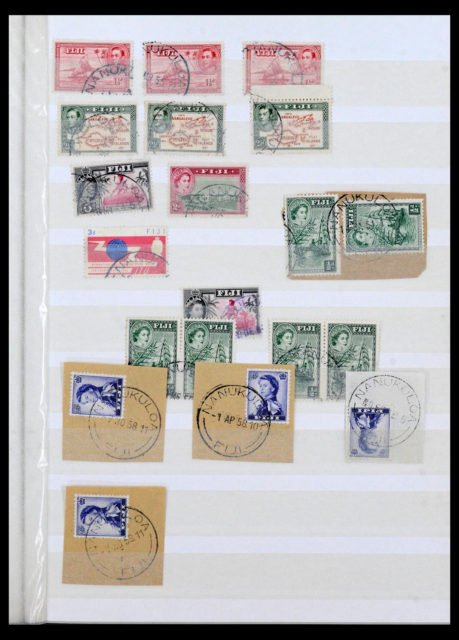 40461 0018 - Postzegel verzameling 40461 Fiji stempels 1930-1965.