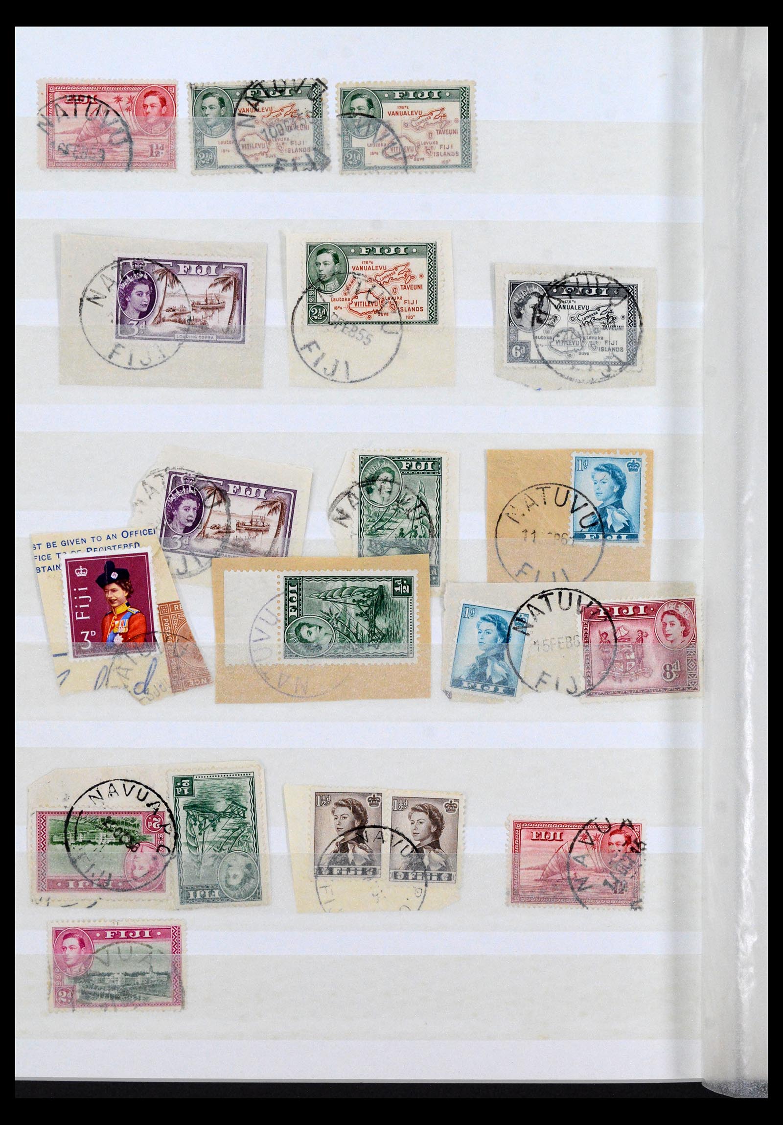 40461 0019 - Postzegel verzameling 40461 Fiji stempels 1930-1965.
