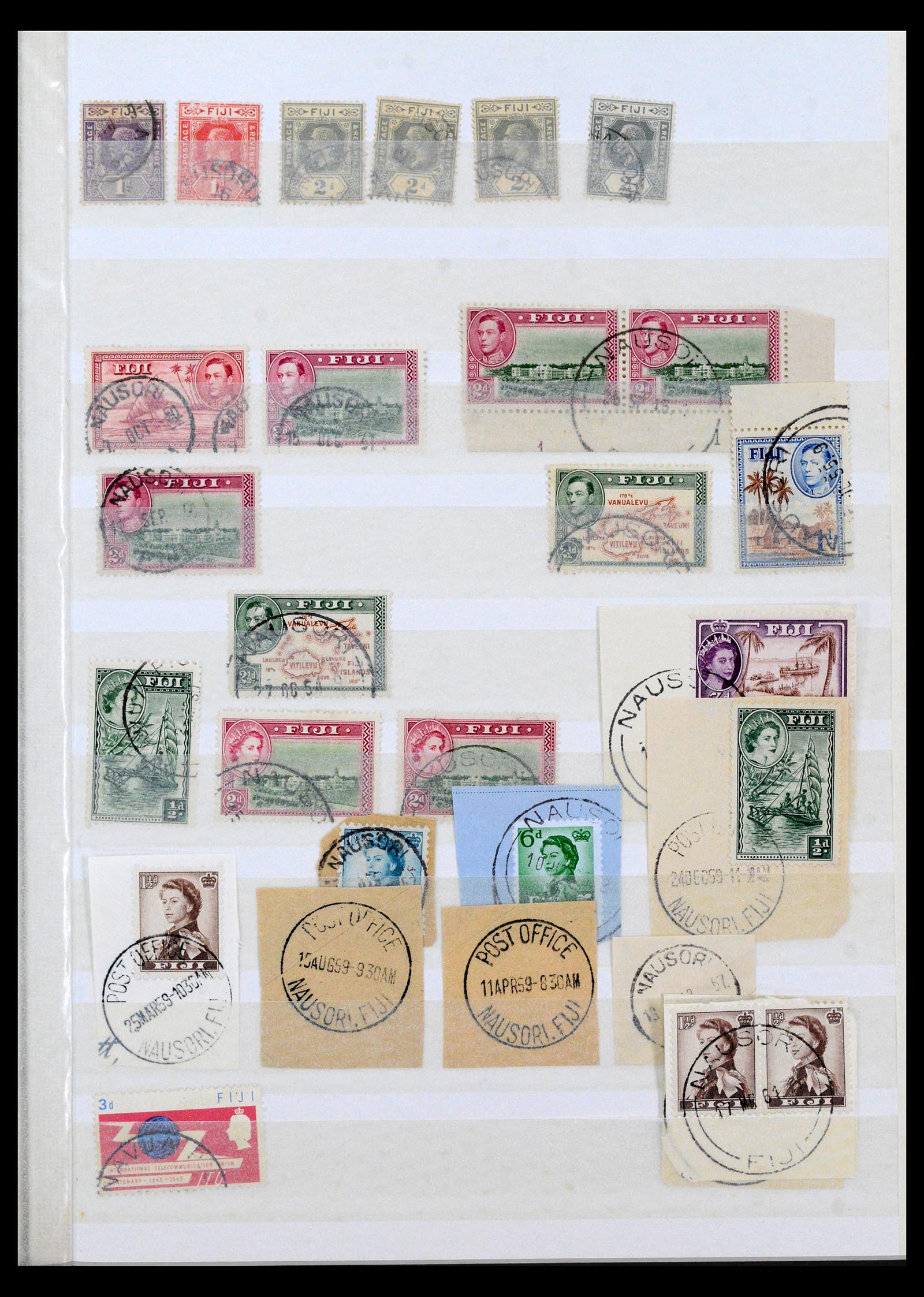 40461 0020 - Postzegel verzameling 40461 Fiji stempels 1930-1965.