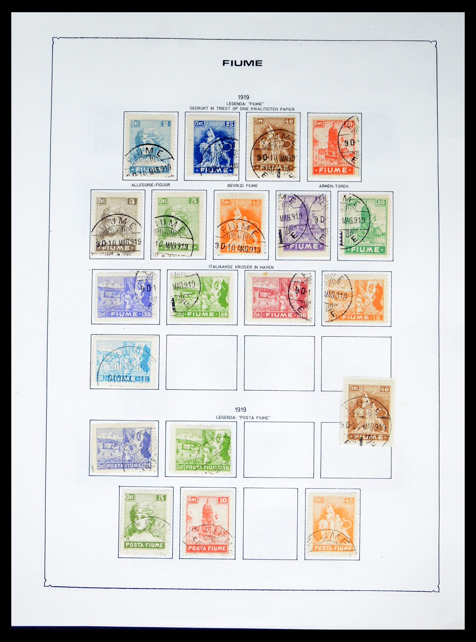 40484 0006 - Postzegel verzameling 40484 Fiume 1919-1924.