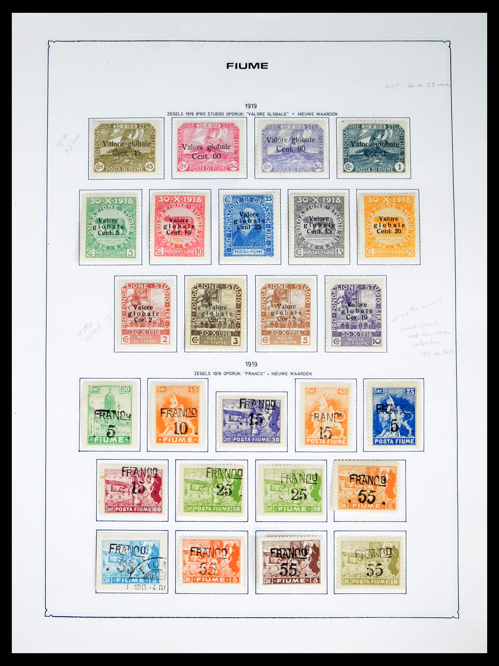 40484 0009 - Postzegel verzameling 40484 Fiume 1919-1924.