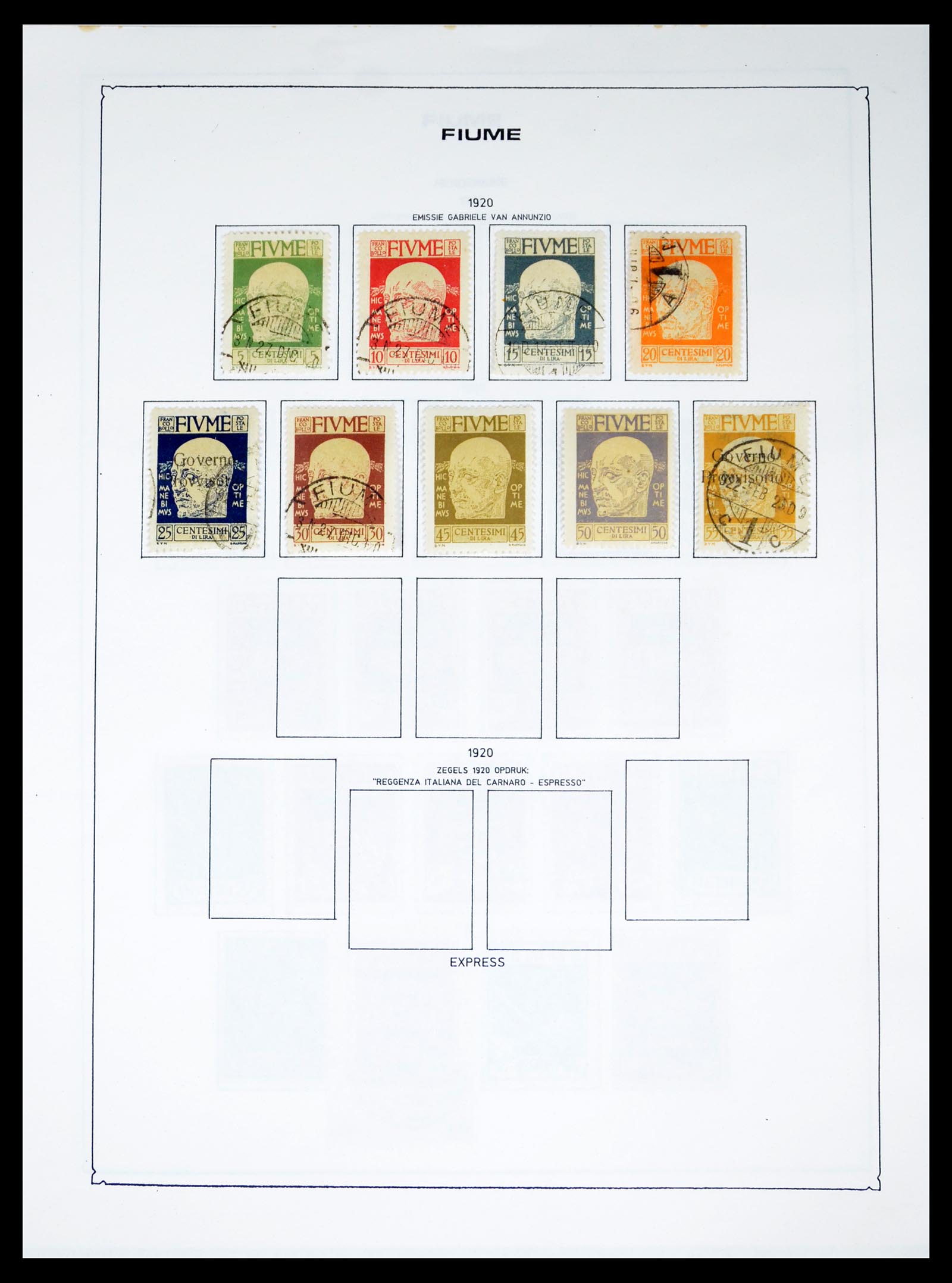 40484 0012 - Postzegel verzameling 40484 Fiume 1919-1924.