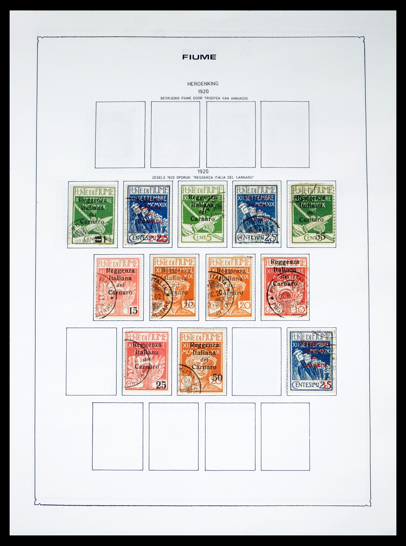 40484 0014 - Postzegel verzameling 40484 Fiume 1919-1924.