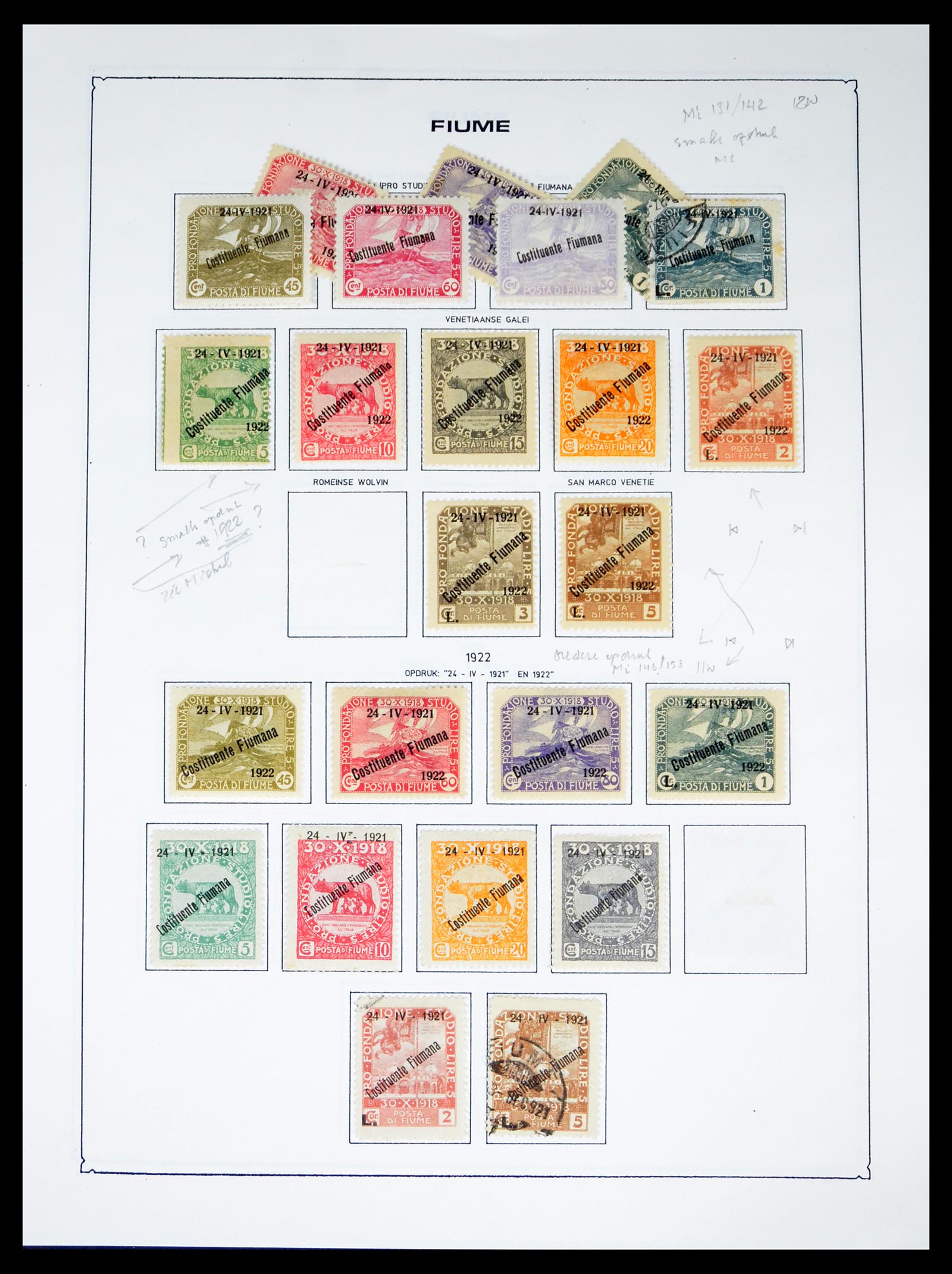 40484 0017 - Postzegel verzameling 40484 Fiume 1919-1924.