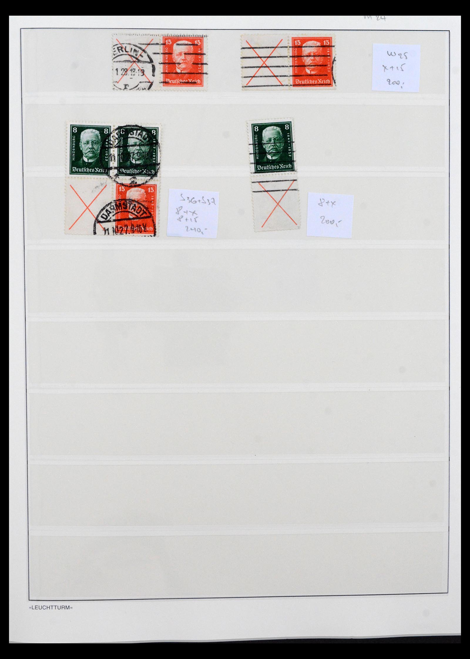 40490 0005 - Stamp collection 40490 German Reich combinations 1915-1942.
