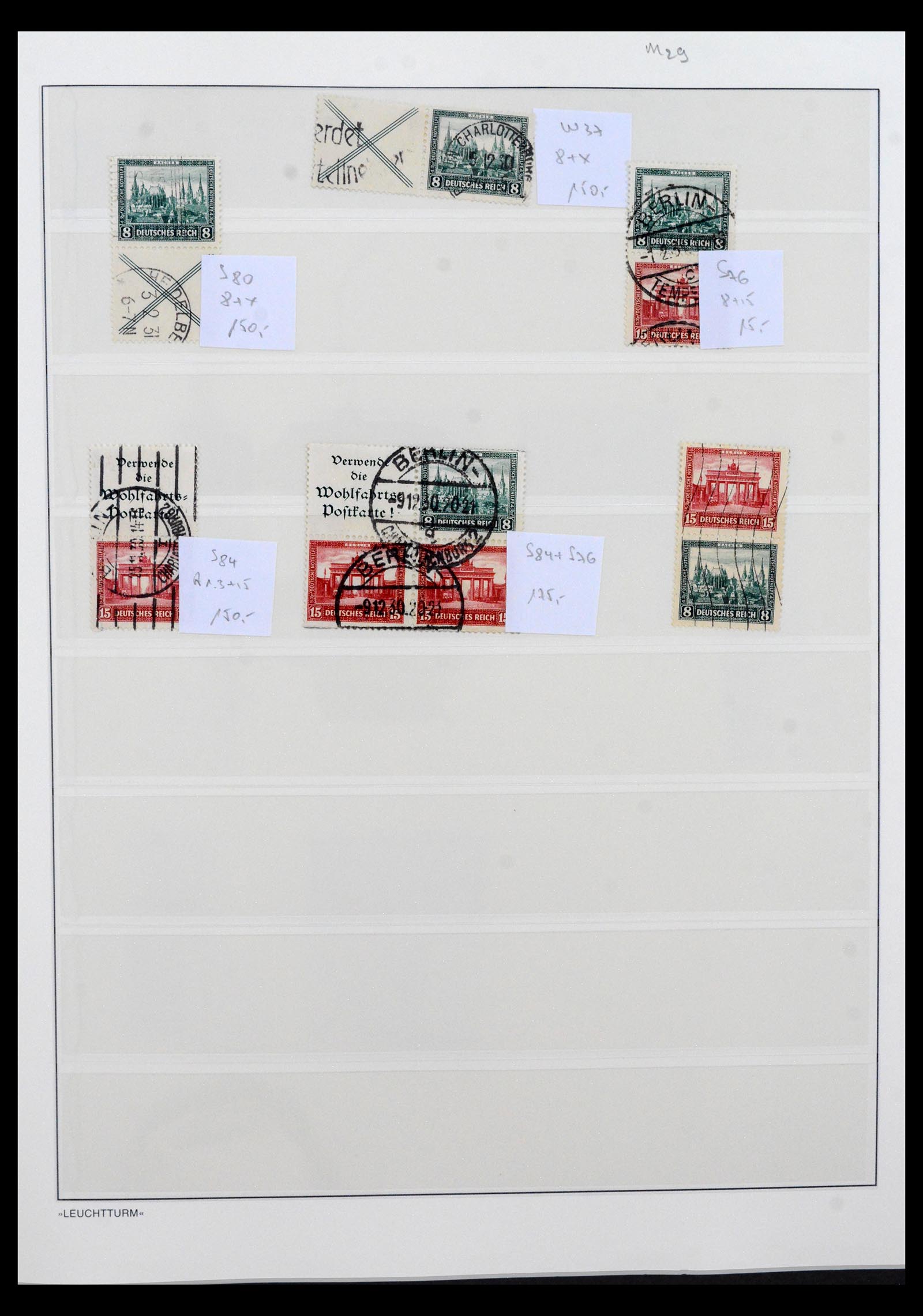 40490 0011 - Stamp collection 40490 German Reich combinations 1915-1942.