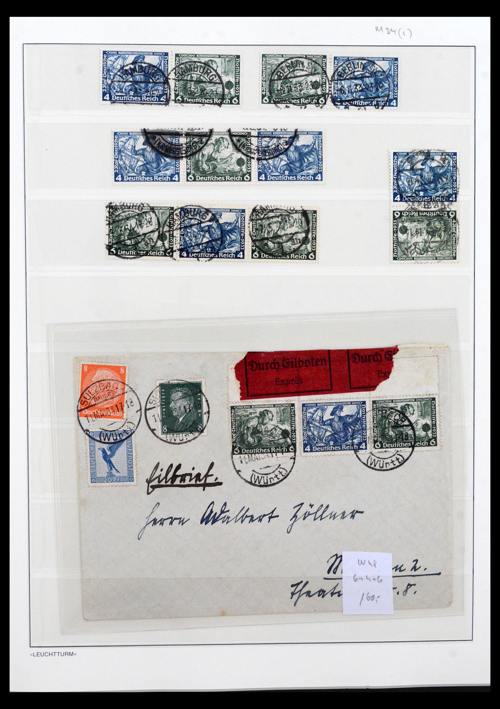 40490 0015 - Stamp collection 40490 German Reich combinations 1915-1942.
