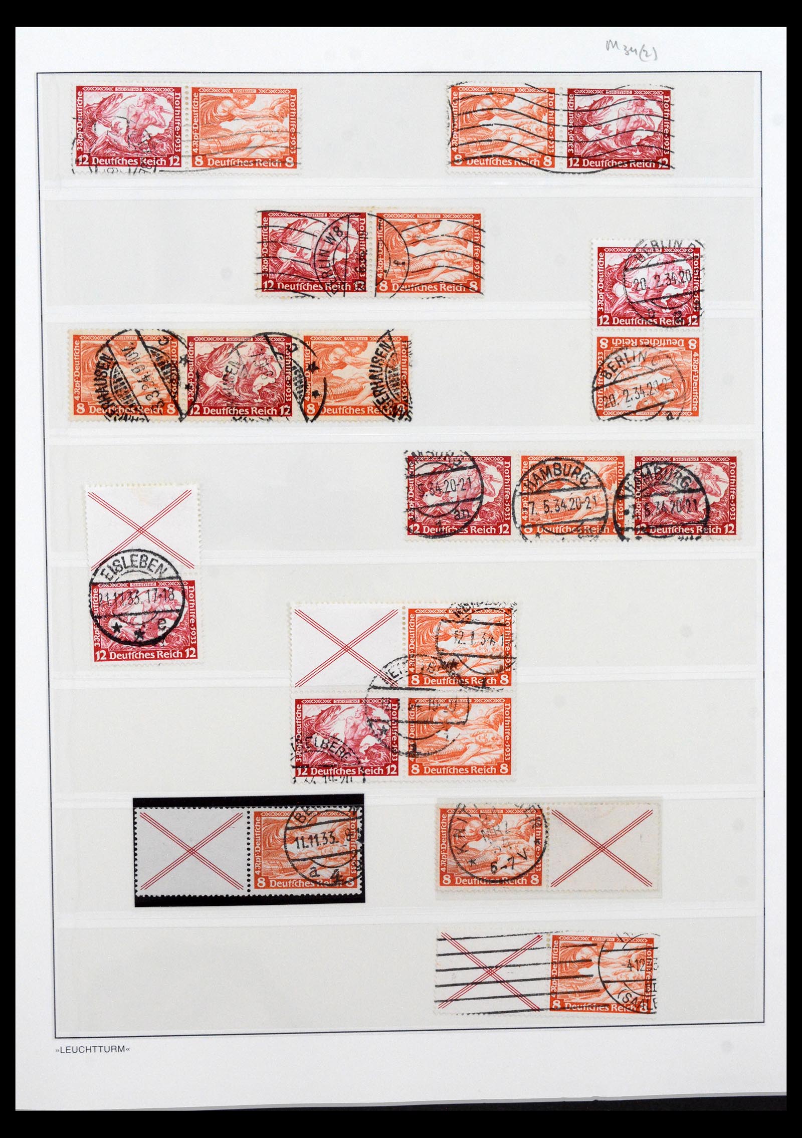 40490 0016 - Stamp collection 40490 German Reich combinations 1915-1942.