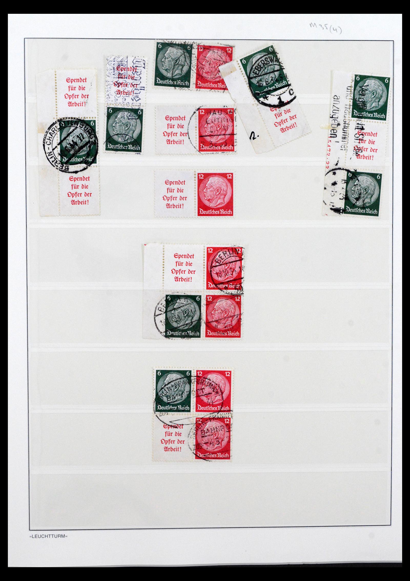 40490 0019 - Stamp collection 40490 German Reich combinations 1915-1942.