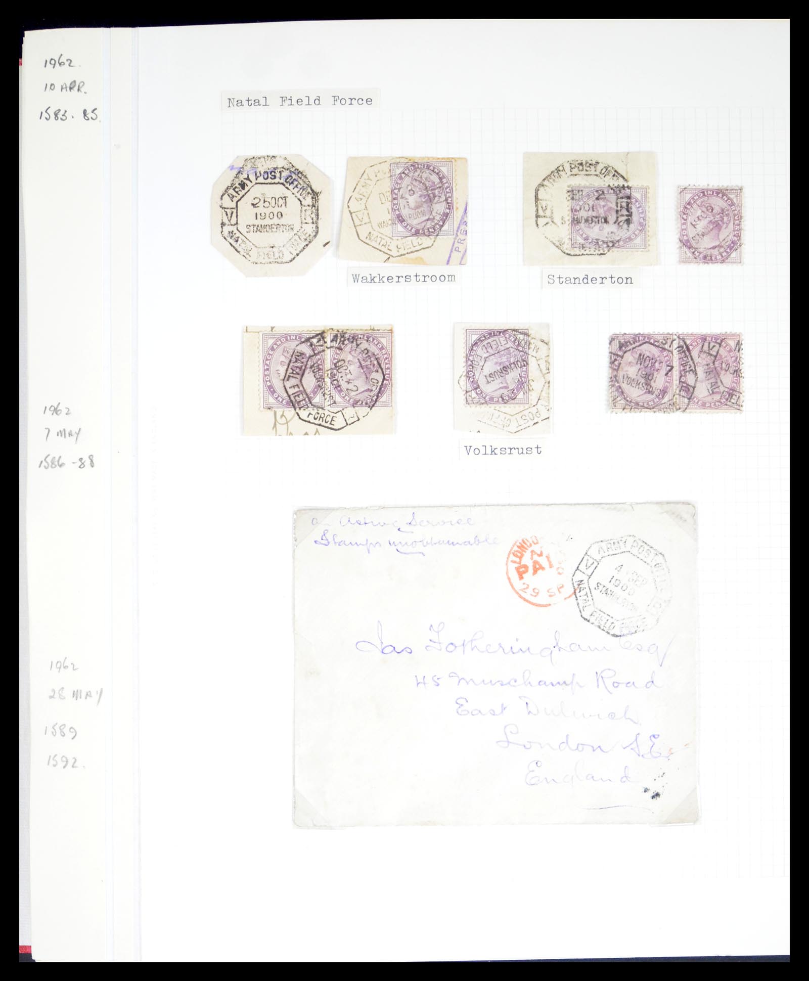 40496 0001 - Stamp collection 40496 South Africa boer war 1900-1902.