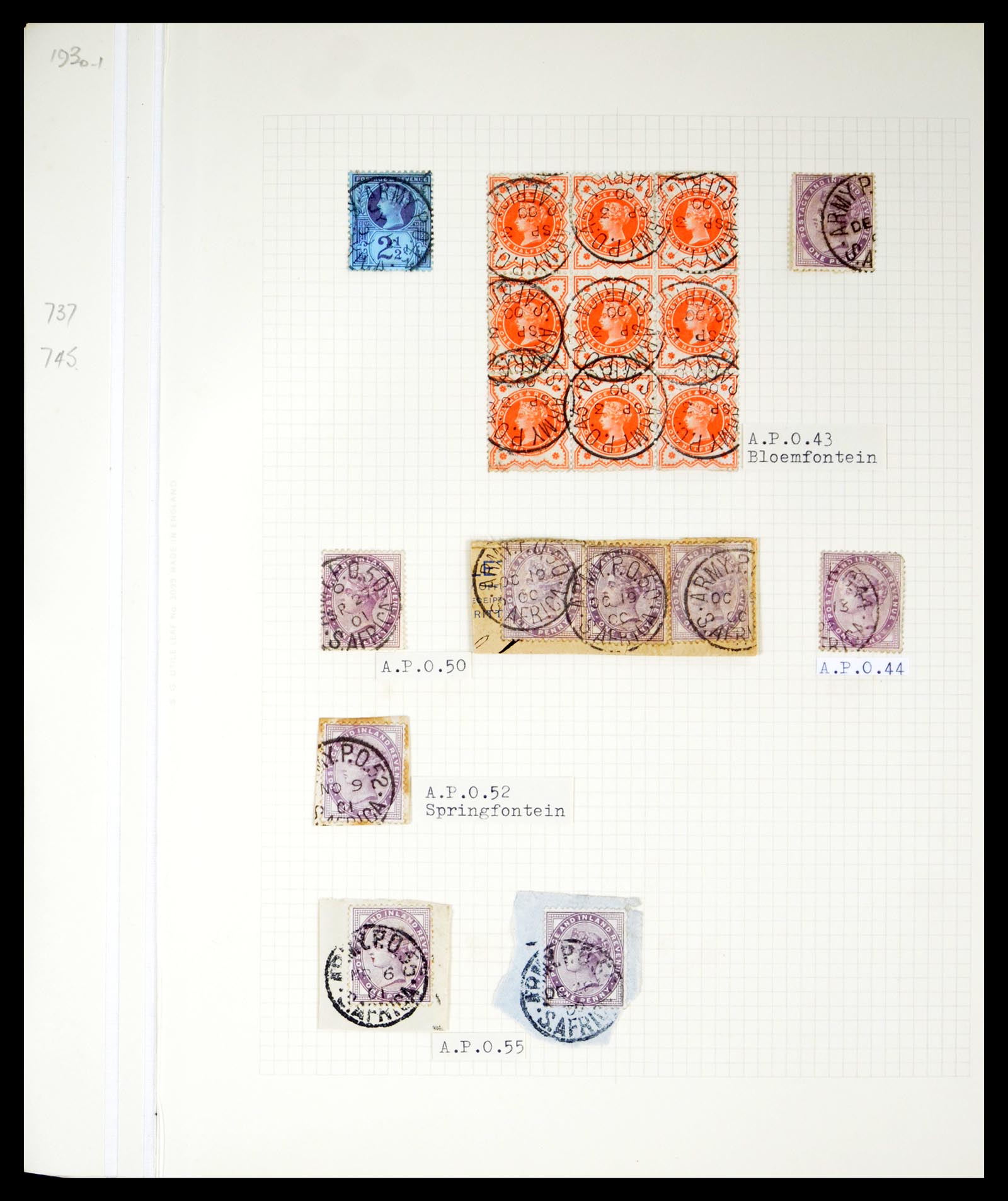 40496 0005 - Stamp collection 40496 South Africa boer war 1900-1902.