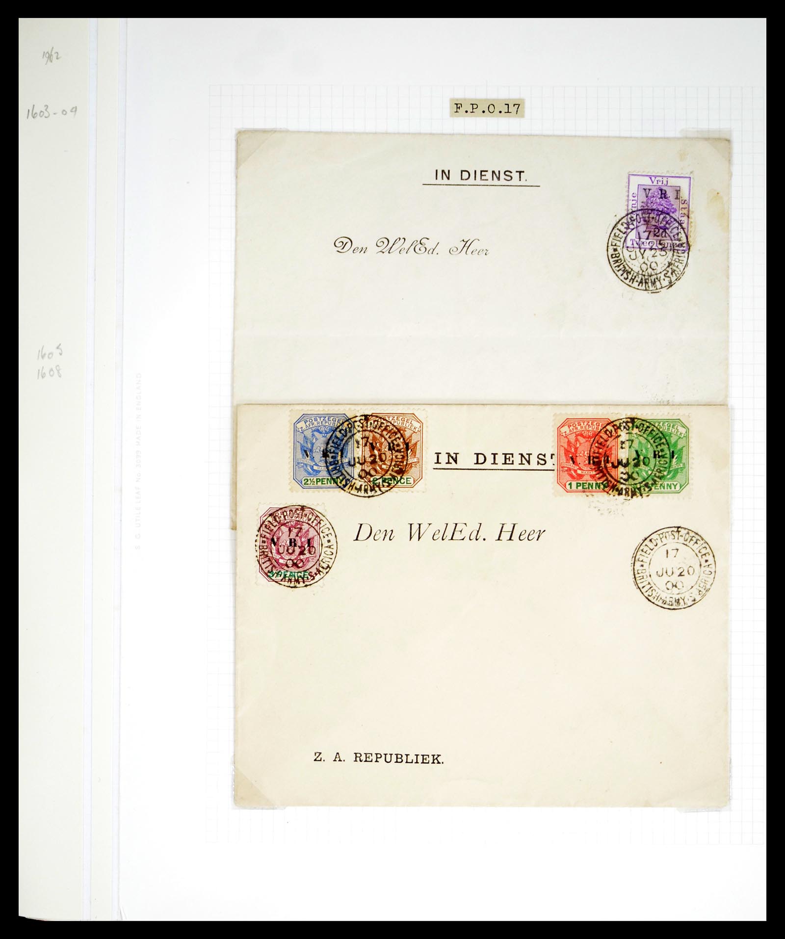 40496 0010 - Stamp collection 40496 South Africa boer war 1900-1902.