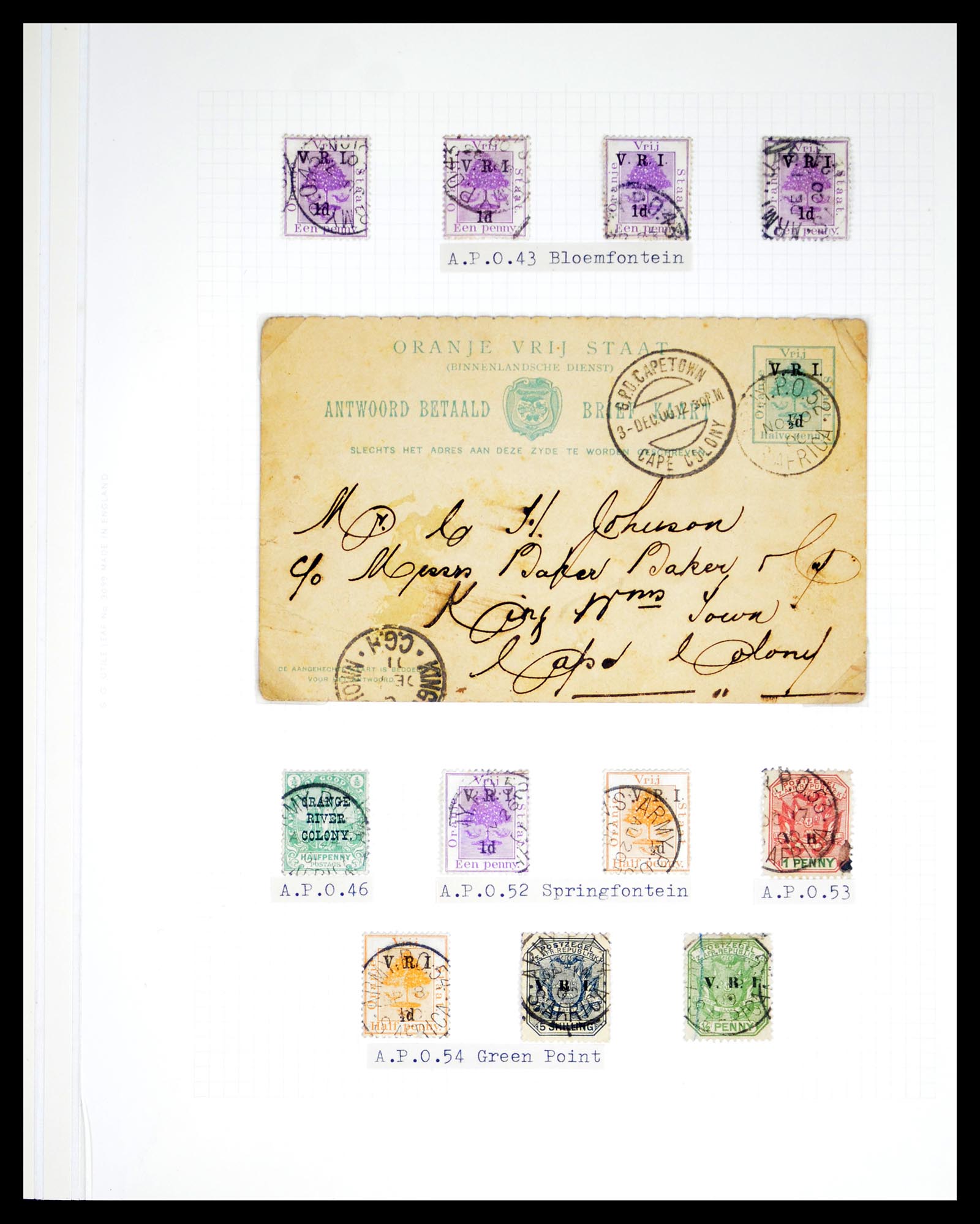 40496 0011 - Stamp collection 40496 South Africa boer war 1900-1902.