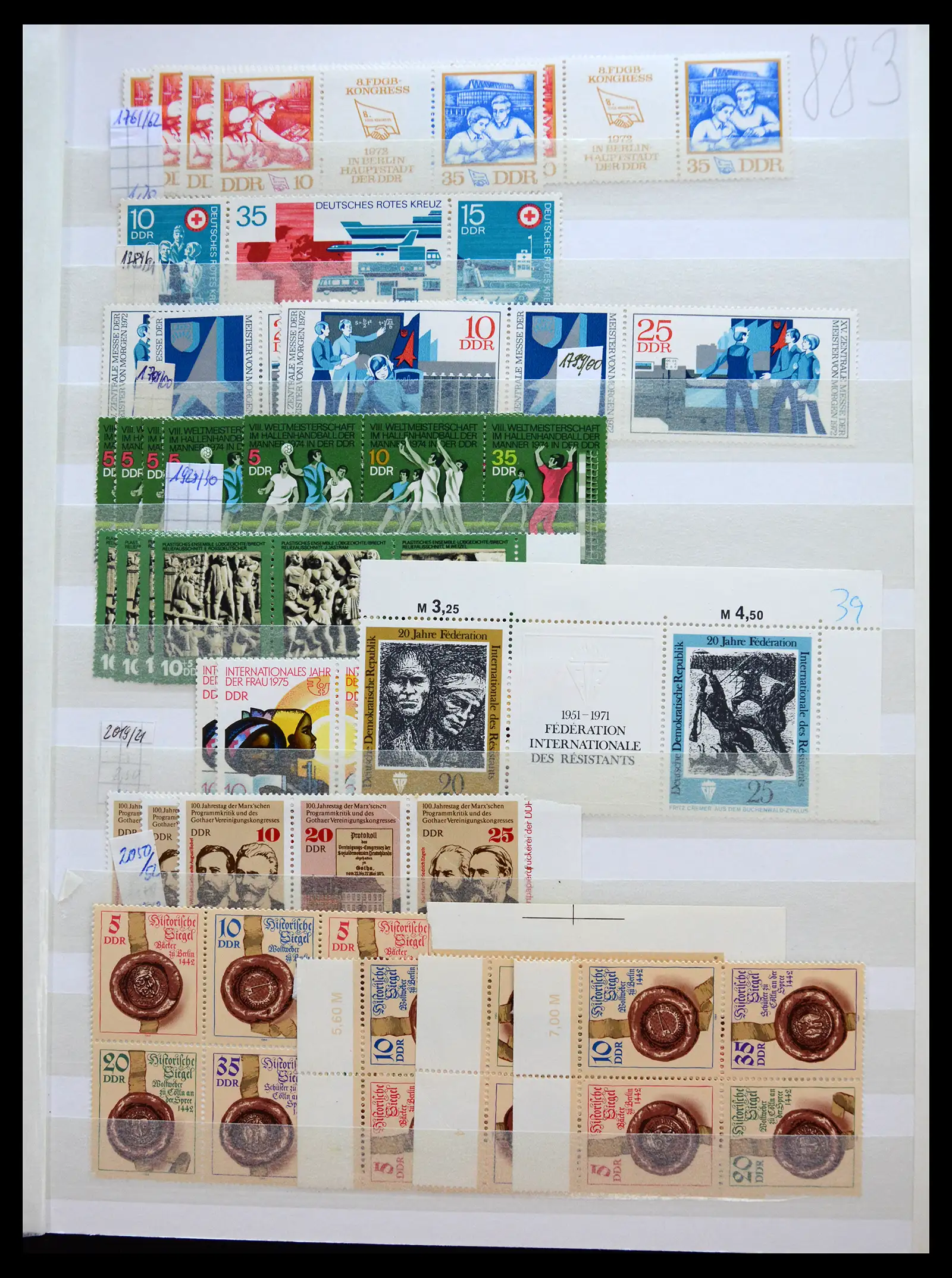 40508 0003 - Postzegelverzameling 40508 DDR combinaties 1960-1990.
