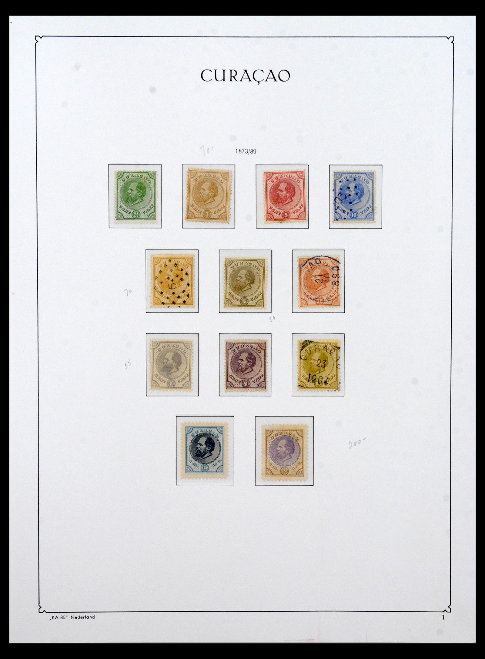 40509 0001 - Postzegel verzameling 40509 Curaçao 1873-1976.
