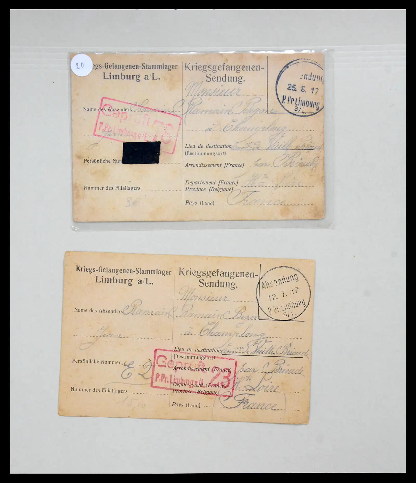 40521 0020 - Stamp collection 40521 Thematics 1st Worldwar exhitibion collection 1915