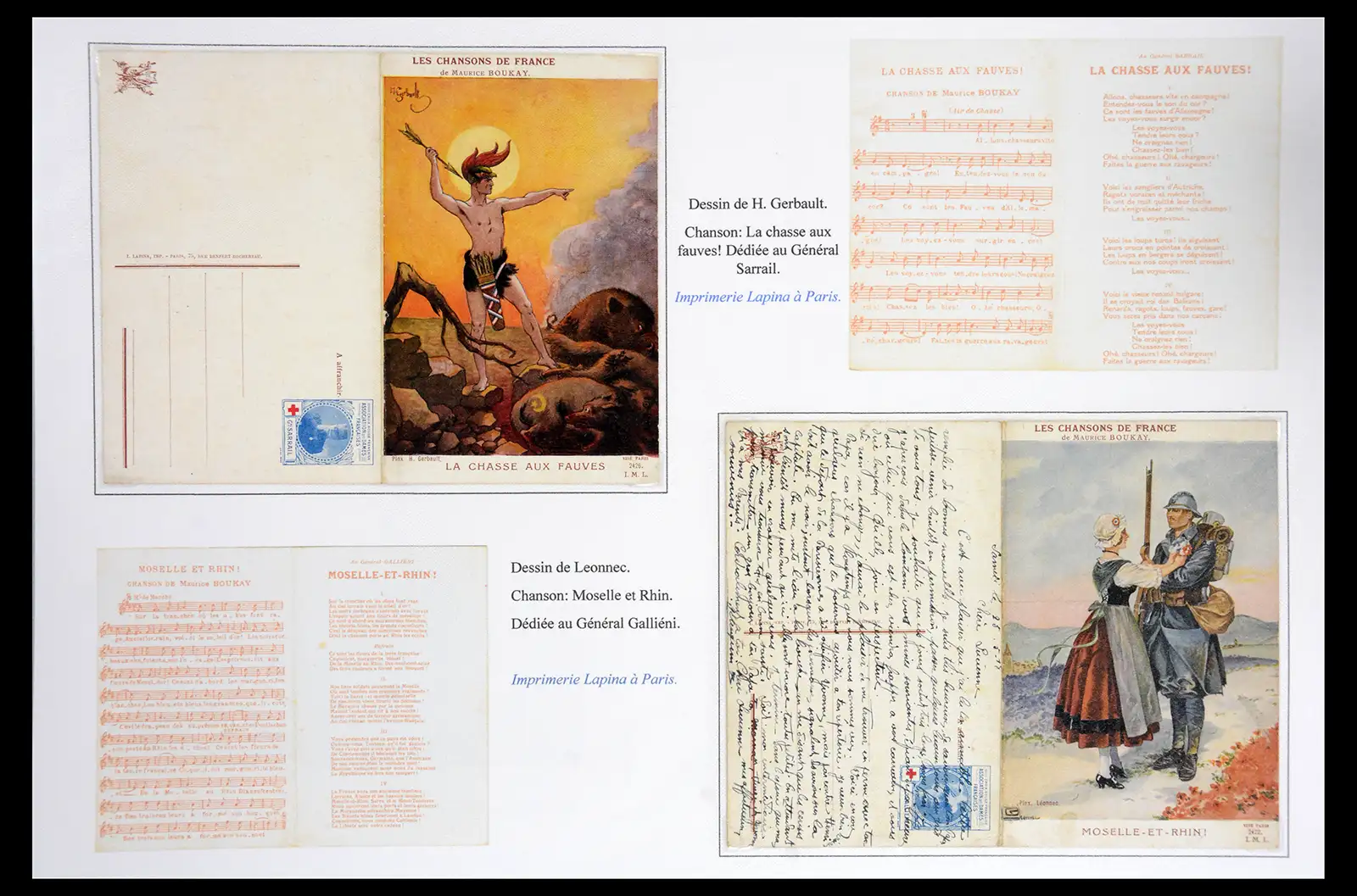 40522 0012 - Stamp collection 40522 Thematics 1st Worldwar exhitibion collection 1915
