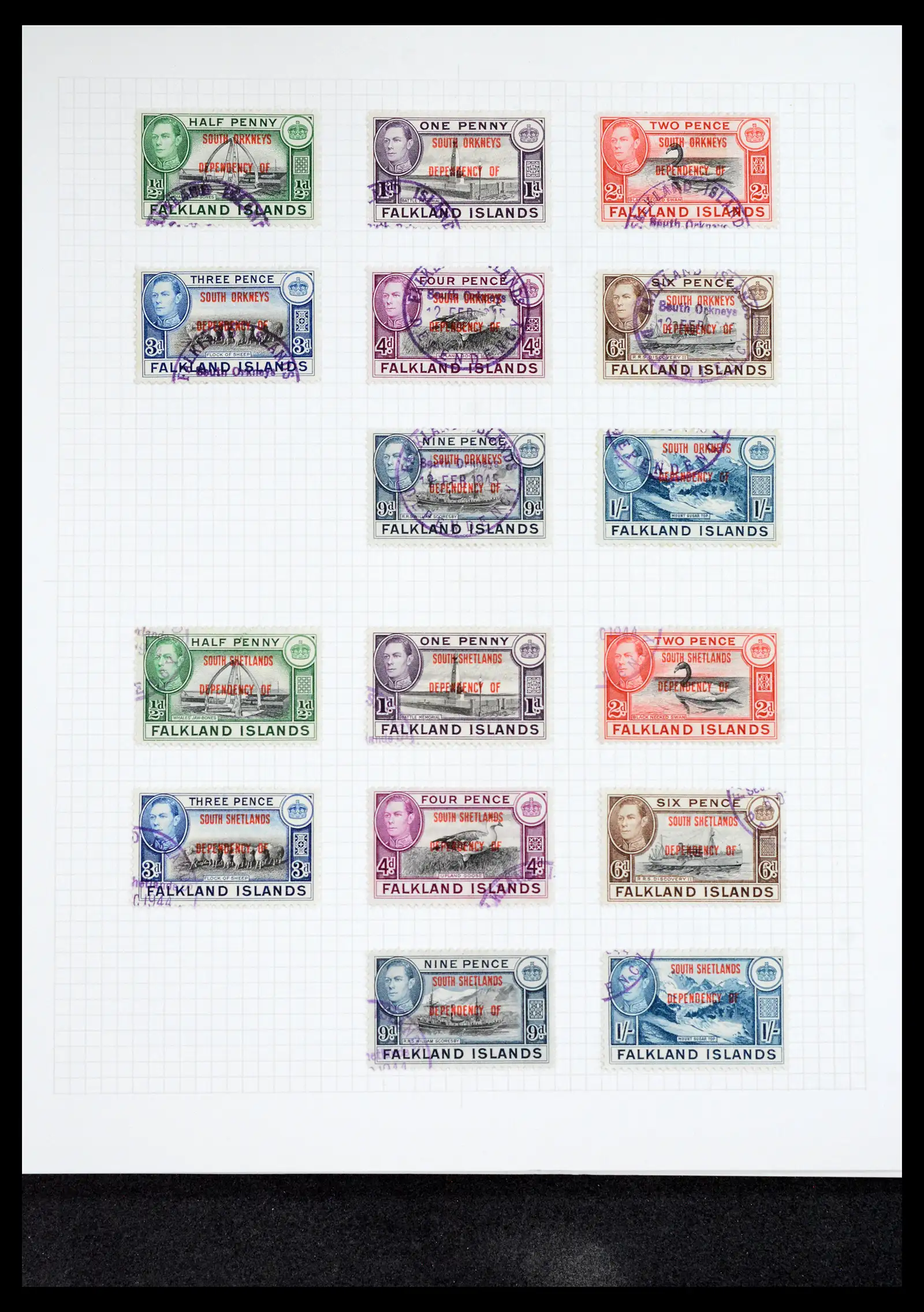 40525 0036 - Stamp collection 40525 Falkland Islands supercollection 1869-1970.