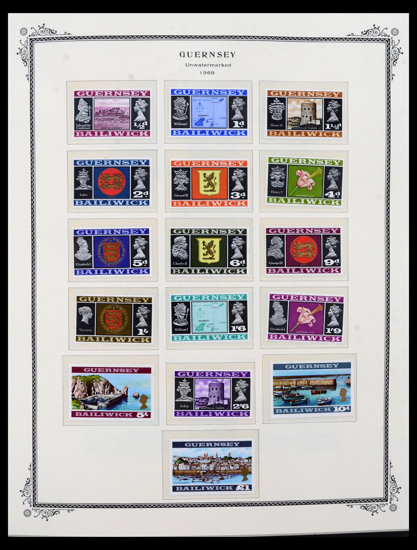 40541 0002 - Postzegel verzameling 40541 Guernsey en Jersey 1969-2008.