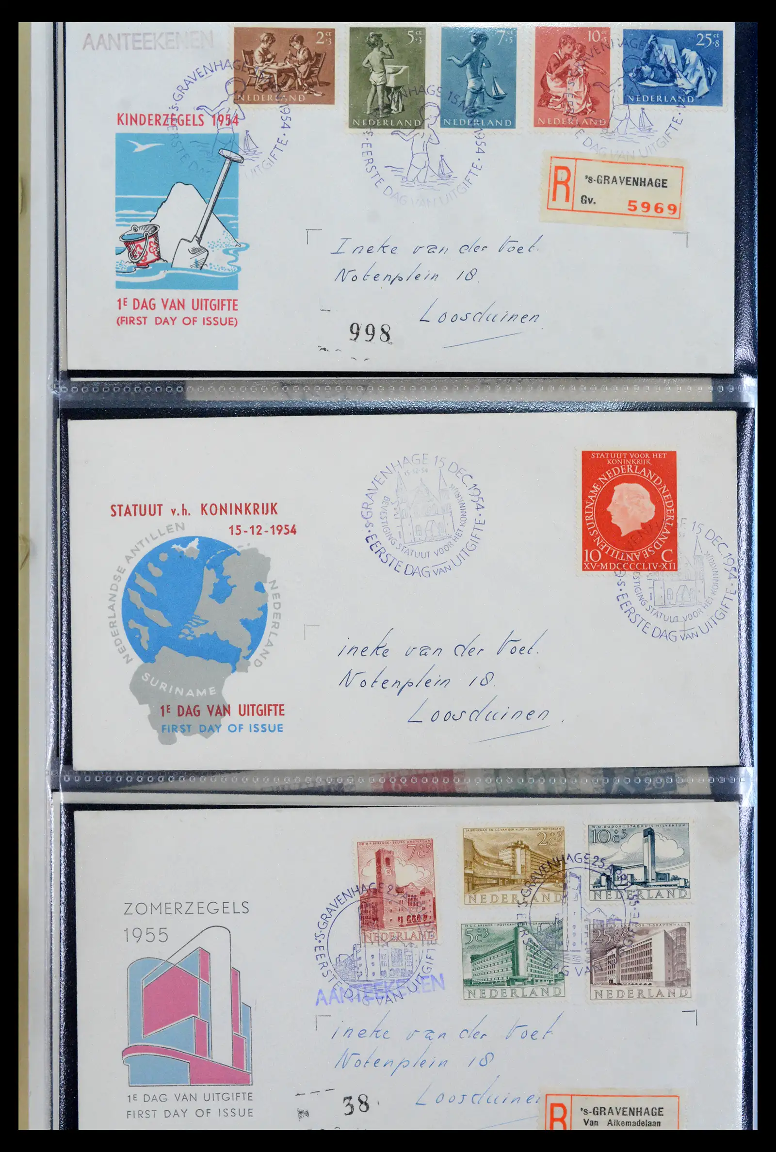 40547 0007 - Postzegel verzameling 40547 Nederland en gebieden FDC's 1948-1965.