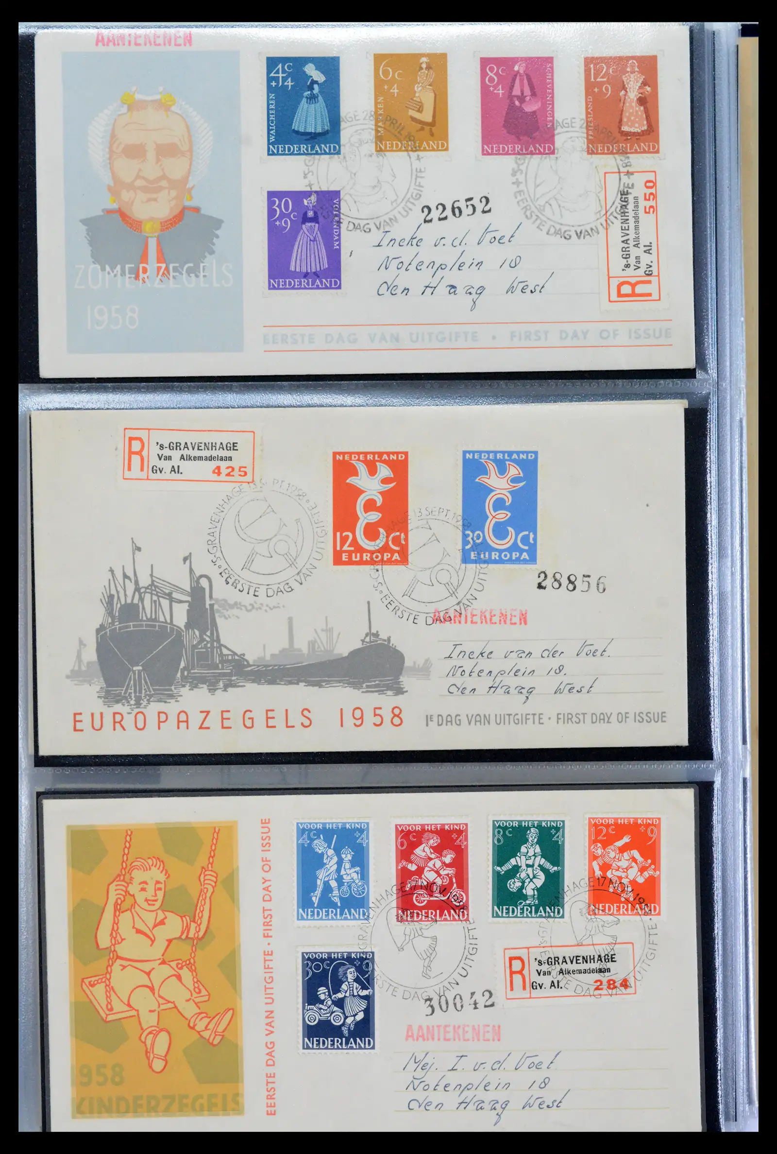 40547 0012 - Postzegel verzameling 40547 Nederland en gebieden FDC's 1948-1965.