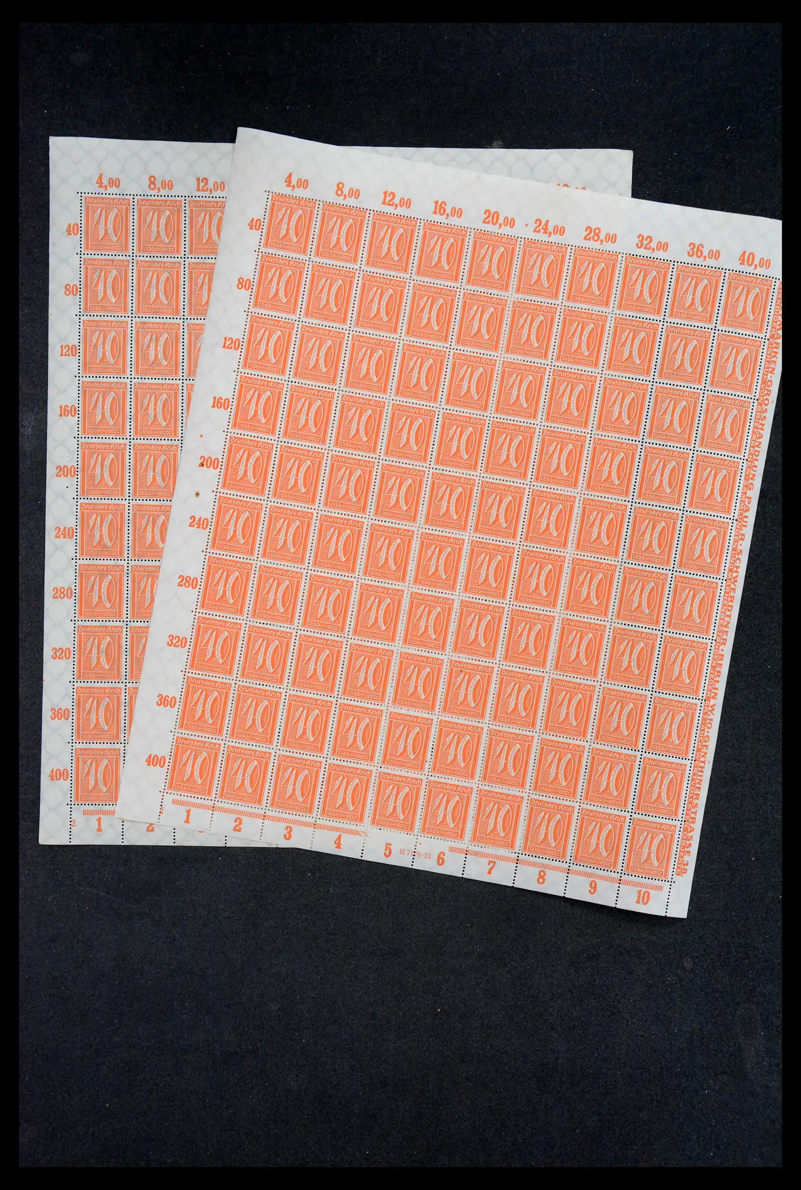 40560 0017 - Stamp collection 40560 German Reich complete inflasheets.