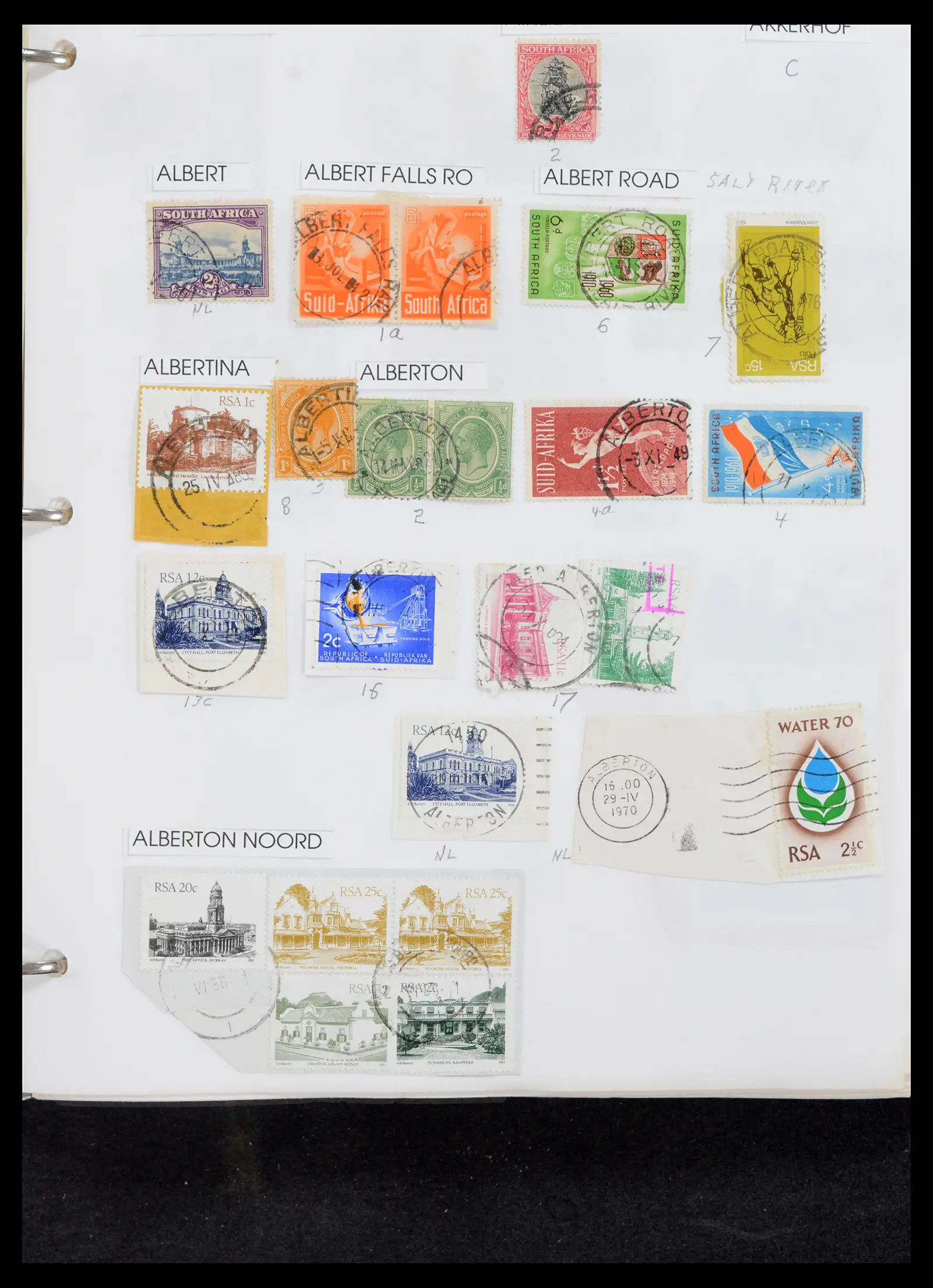 40574 0003 - Stamp collection 40574 South Africa and territories cancels 1870-1990.