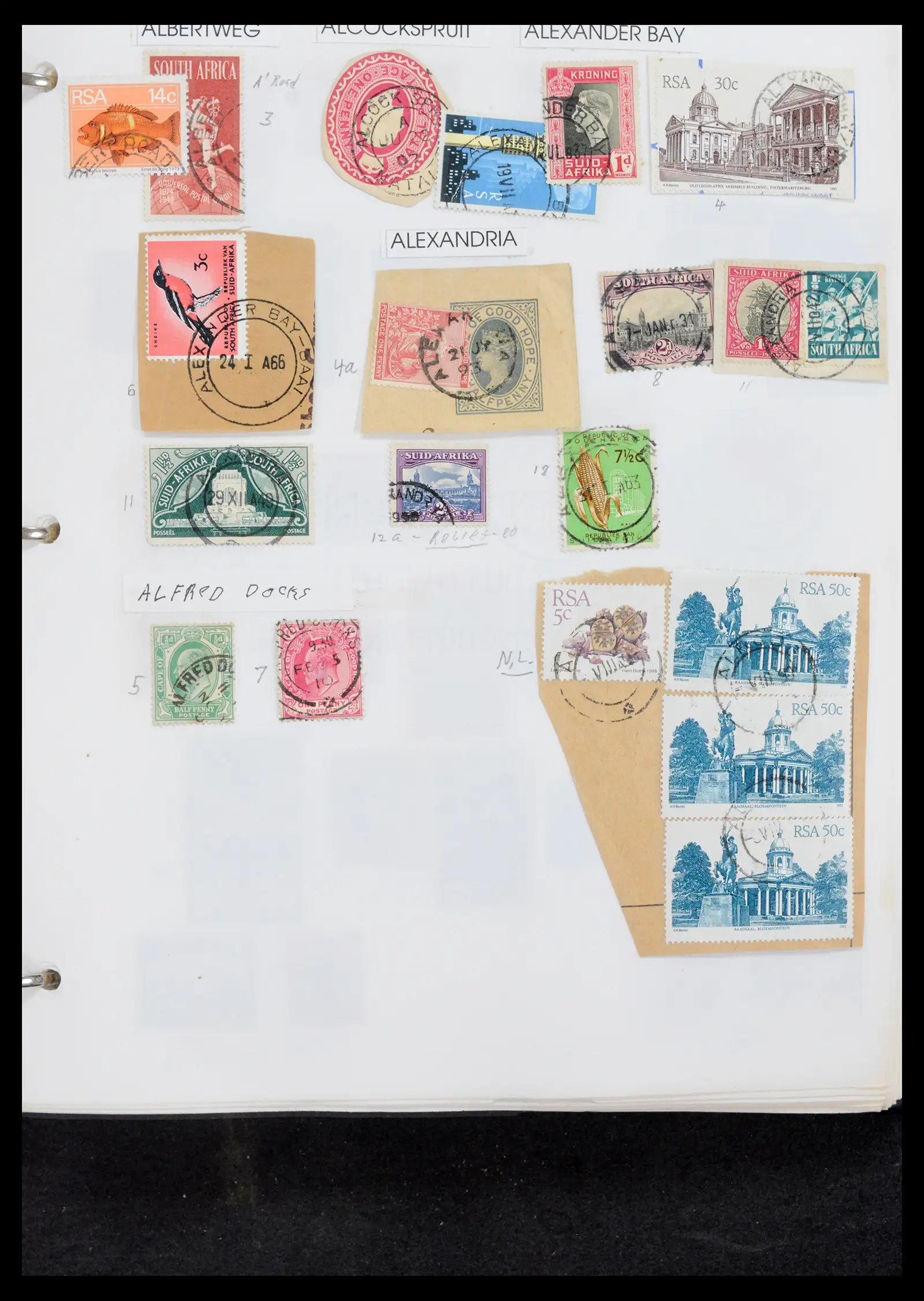 40574 0004 - Stamp collection 40574 South Africa and territories cancels 1870-1990.