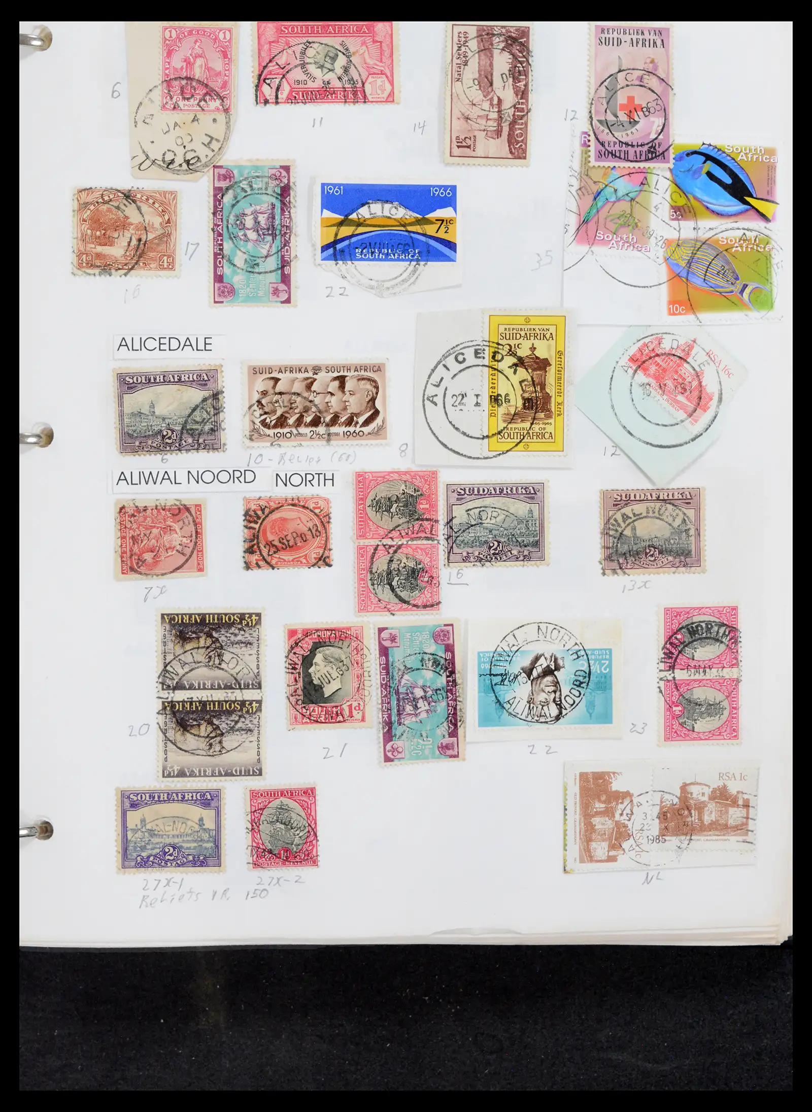 40574 0005 - Stamp collection 40574 South Africa and territories cancels 1870-1990.