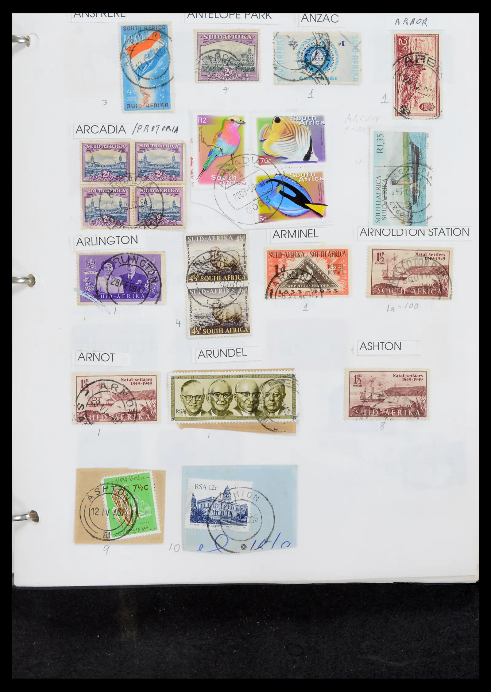 40574 0008 - Stamp collection 40574 South Africa and territories cancels 1870-1990.