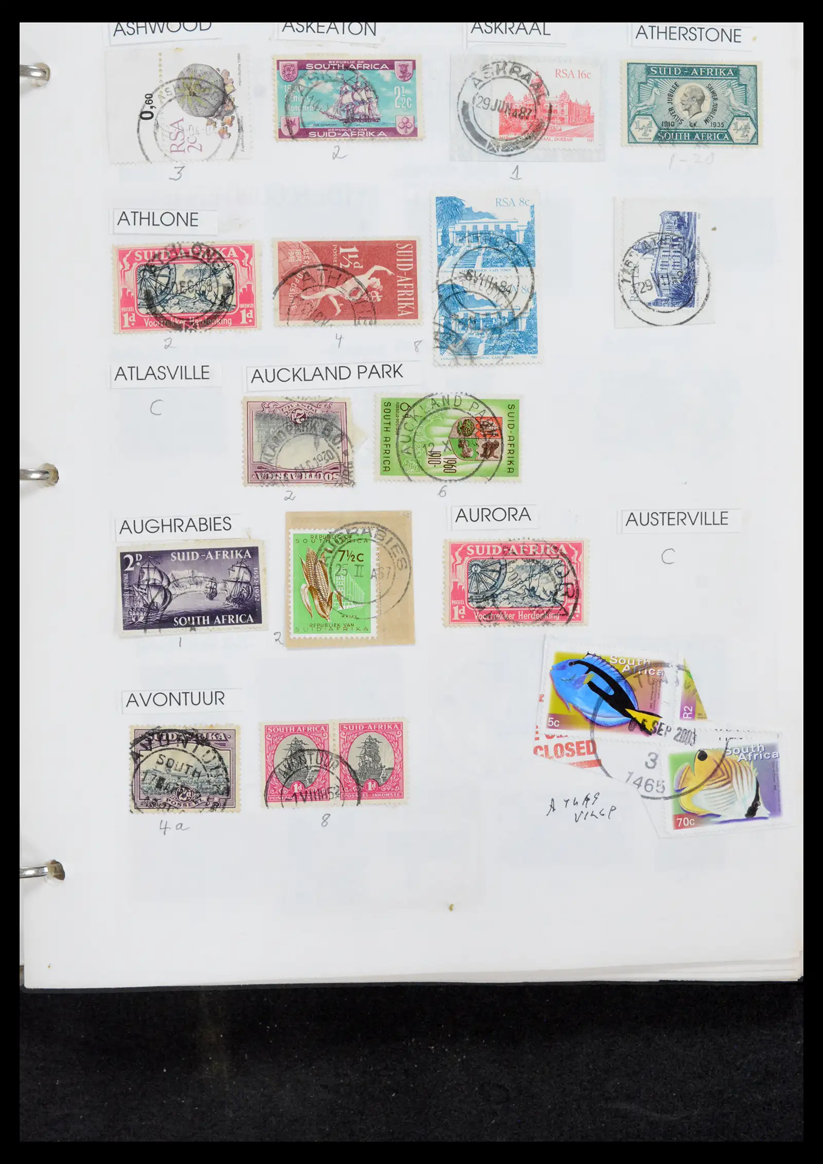 40574 0009 - Stamp collection 40574 South Africa and territories cancels 1870-1990.