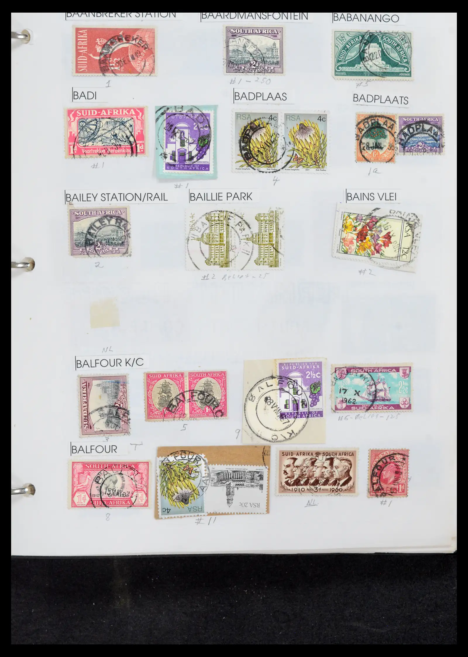 40574 0010 - Stamp collection 40574 South Africa and territories cancels 1870-1990.