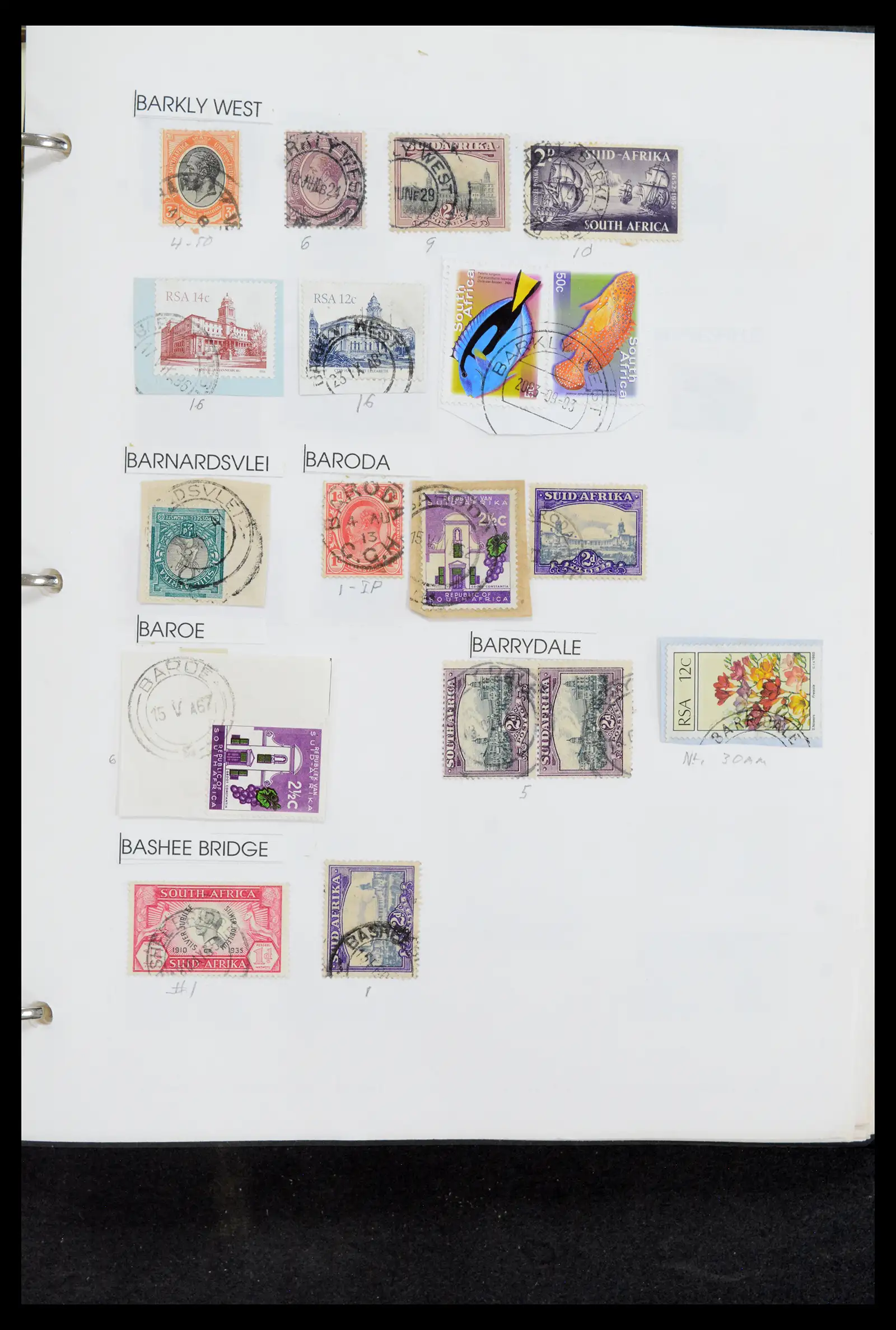 40574 0014 - Stamp collection 40574 South Africa and territories cancels 1870-1990.