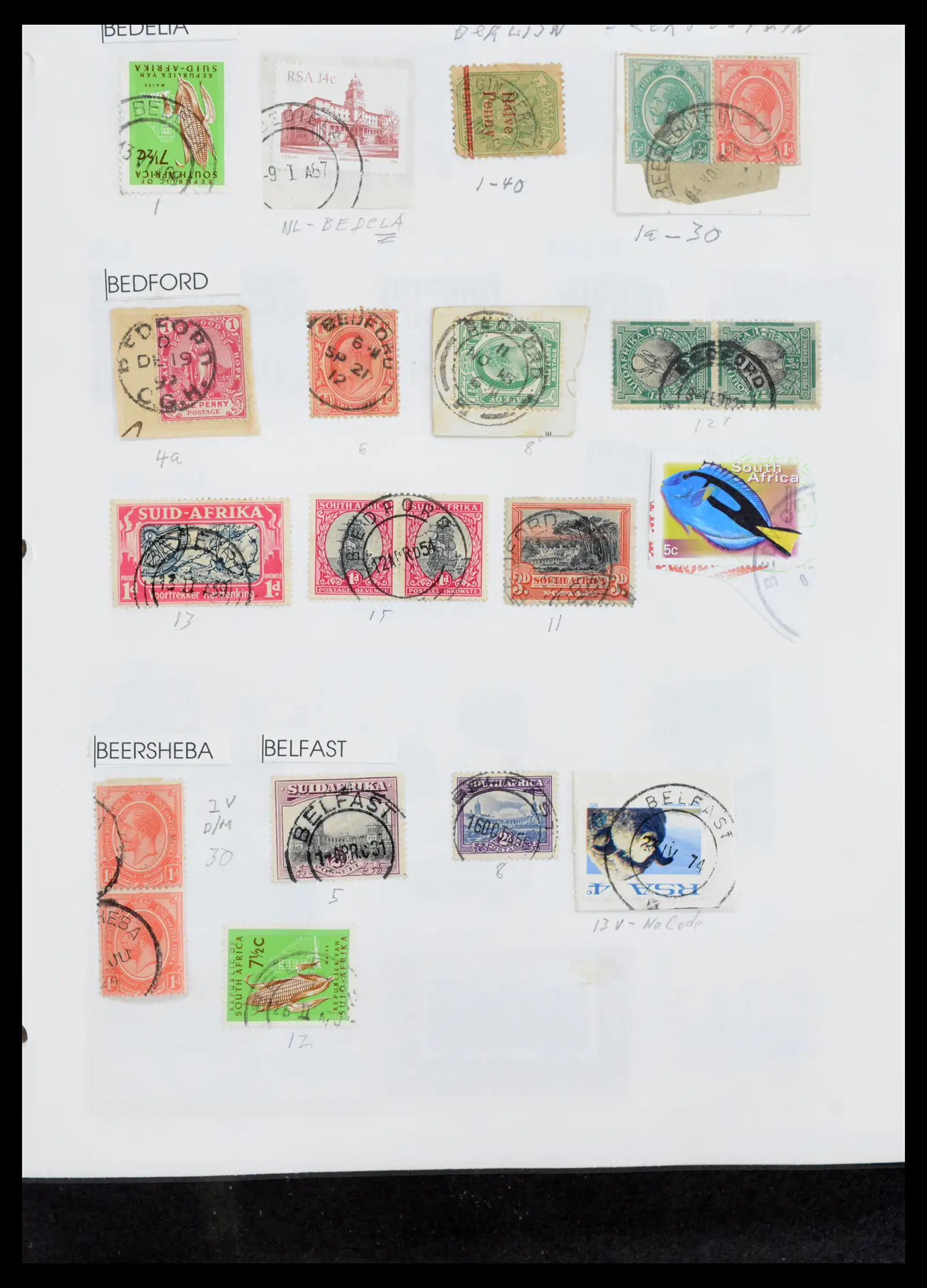 40574 0017 - Stamp collection 40574 South Africa and territories cancels 1870-1990.