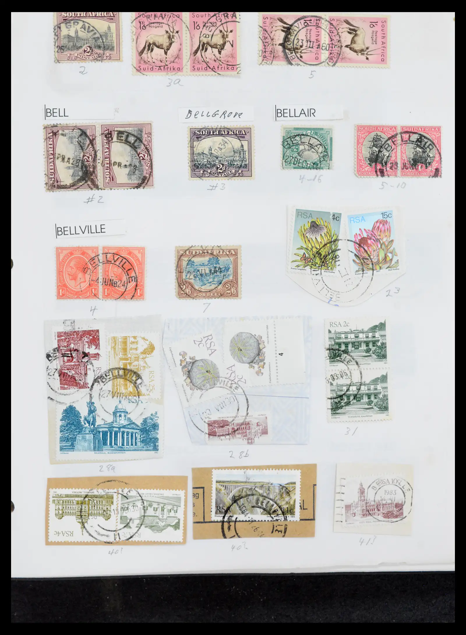 40574 0018 - Stamp collection 40574 South Africa and territories cancels 1870-1990.