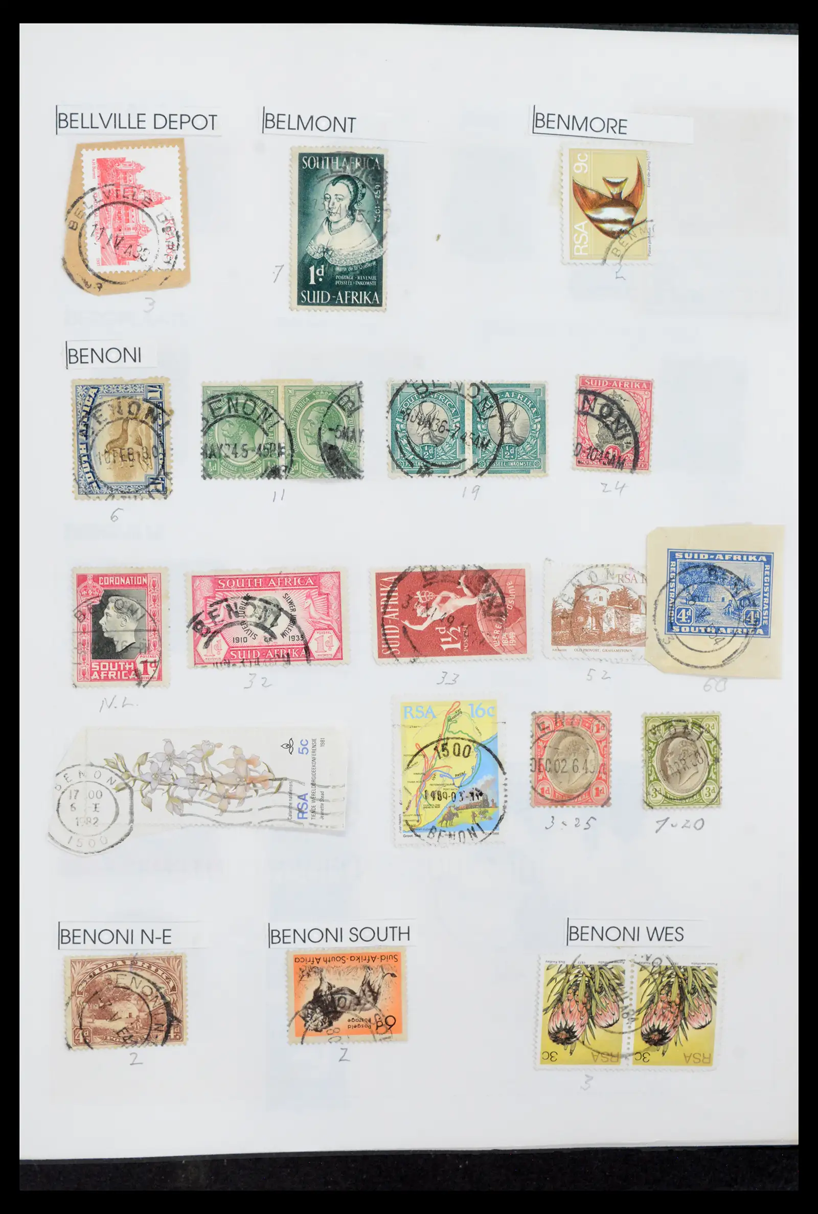 40574 0020 - Stamp collection 40574 South Africa and territories cancels 1870-1990.